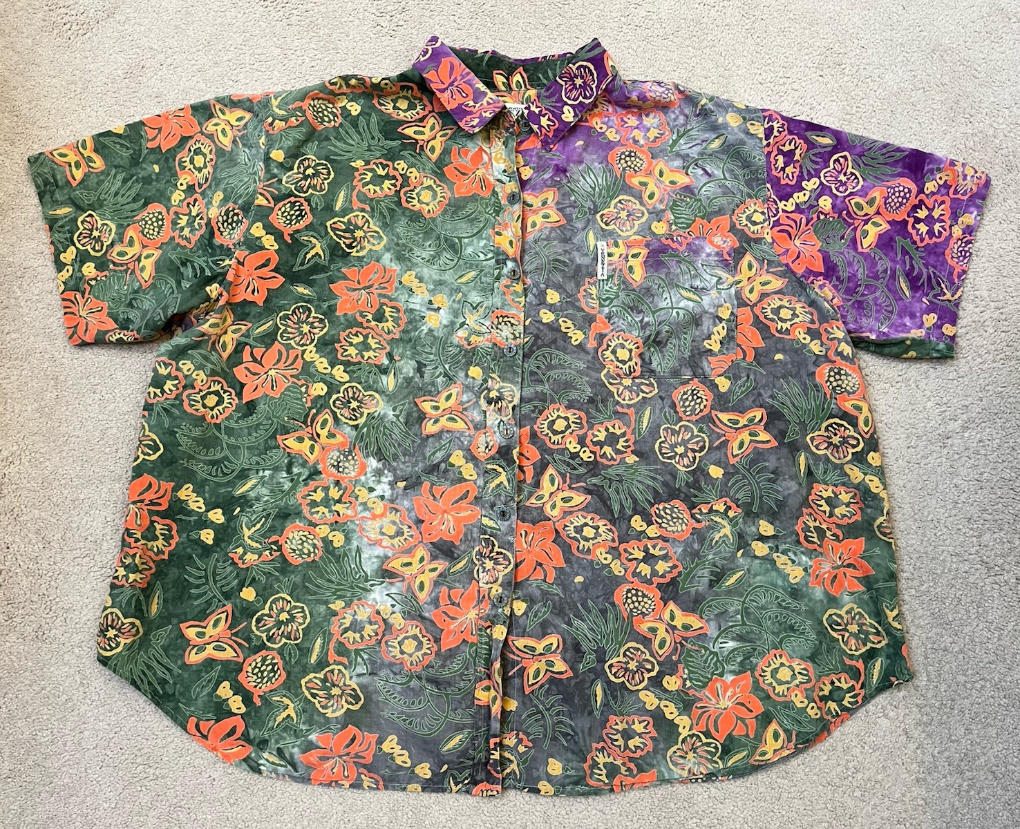 Worn To Perfection Venezia Hawaiian Shirt Colorful Size 26/28 29.5 X 30 RARE