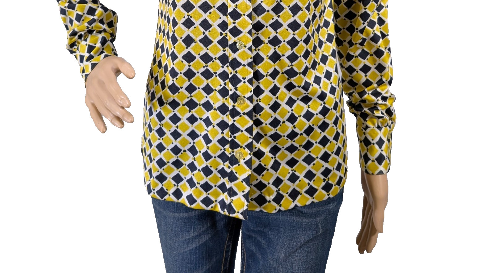 Vintage Hooper Associates Top Long Sleeve Printed Button Up Women’s Size 10