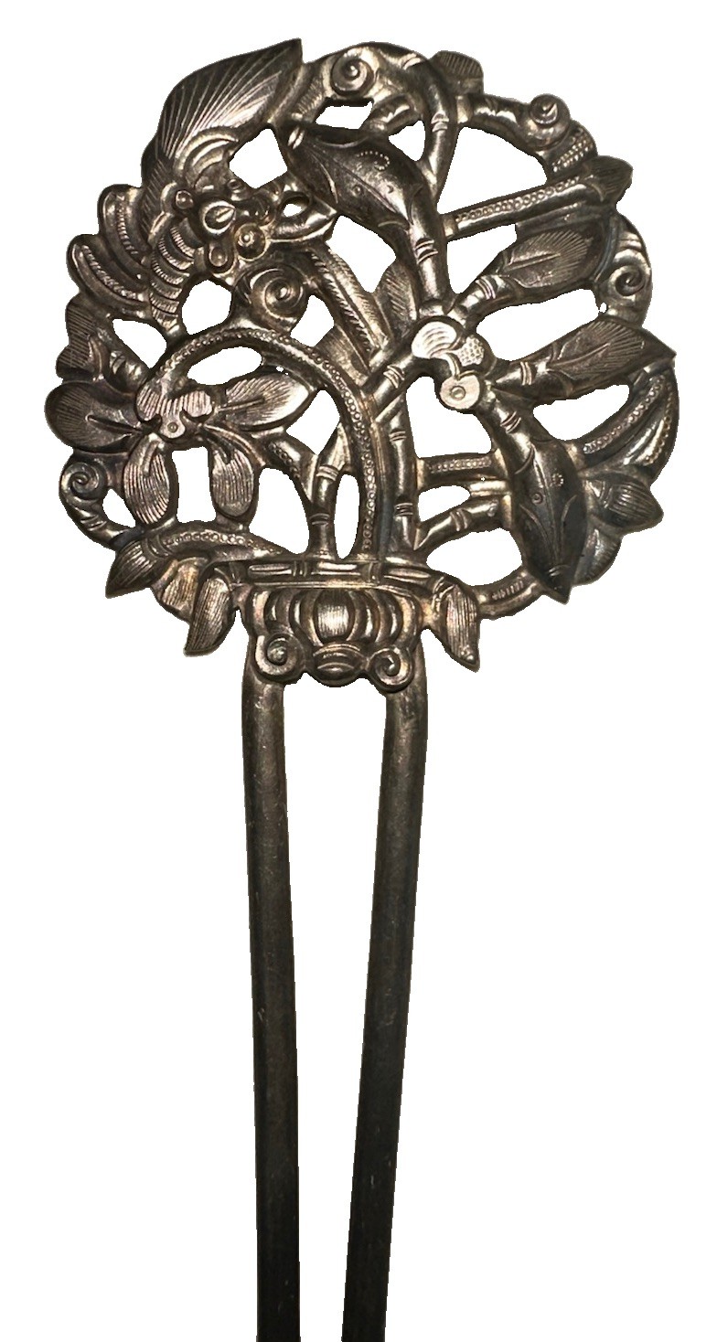 Vintage Victorian Sterling Ornate BEAUTIFUL Hair Pick Piece UPDO BRIDE SMTHG OLD