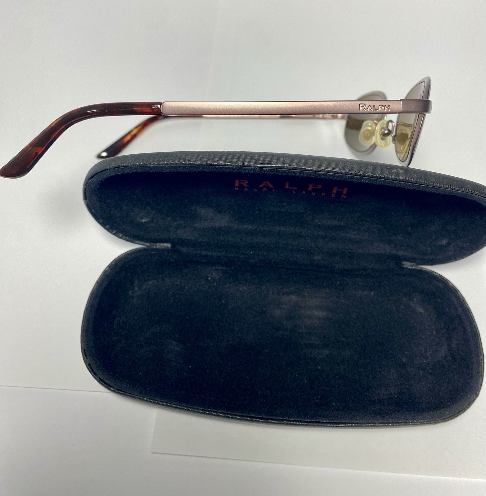 Vintage RALPH LAUREN Sunglasses Oval Metal Brown 948/S 9CX 49-21 90s Y2K Case