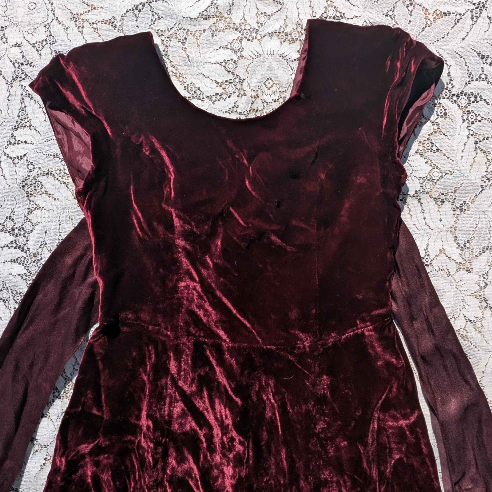 Donna Ricco Vintage Retro 80s 90s Runway Red Velvet Cocktail Evening Gown Dress