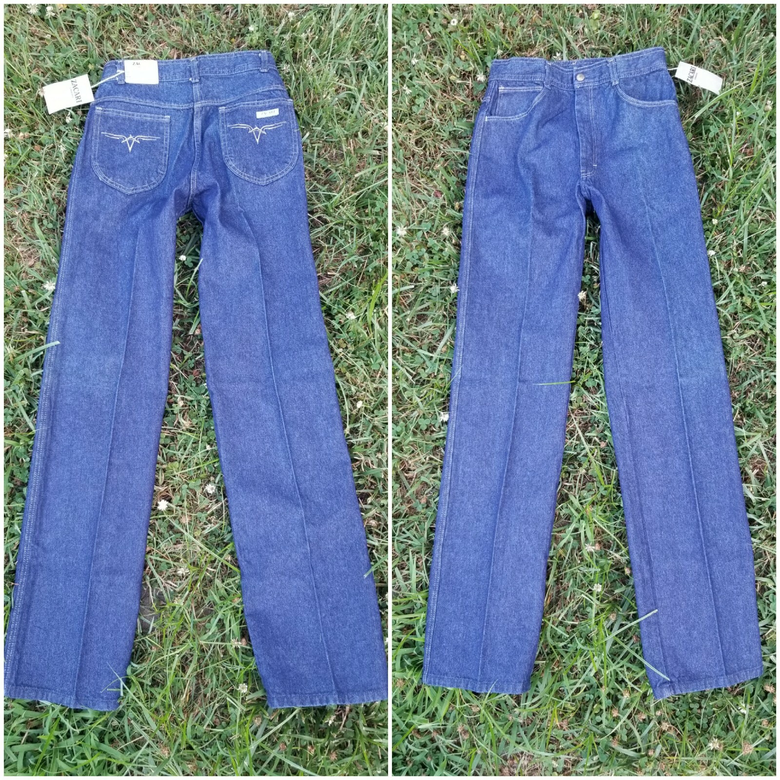 Vtg 70s Zacari I.C.Isaacs & co Men light Wash Cigarette Jeans size 28L new