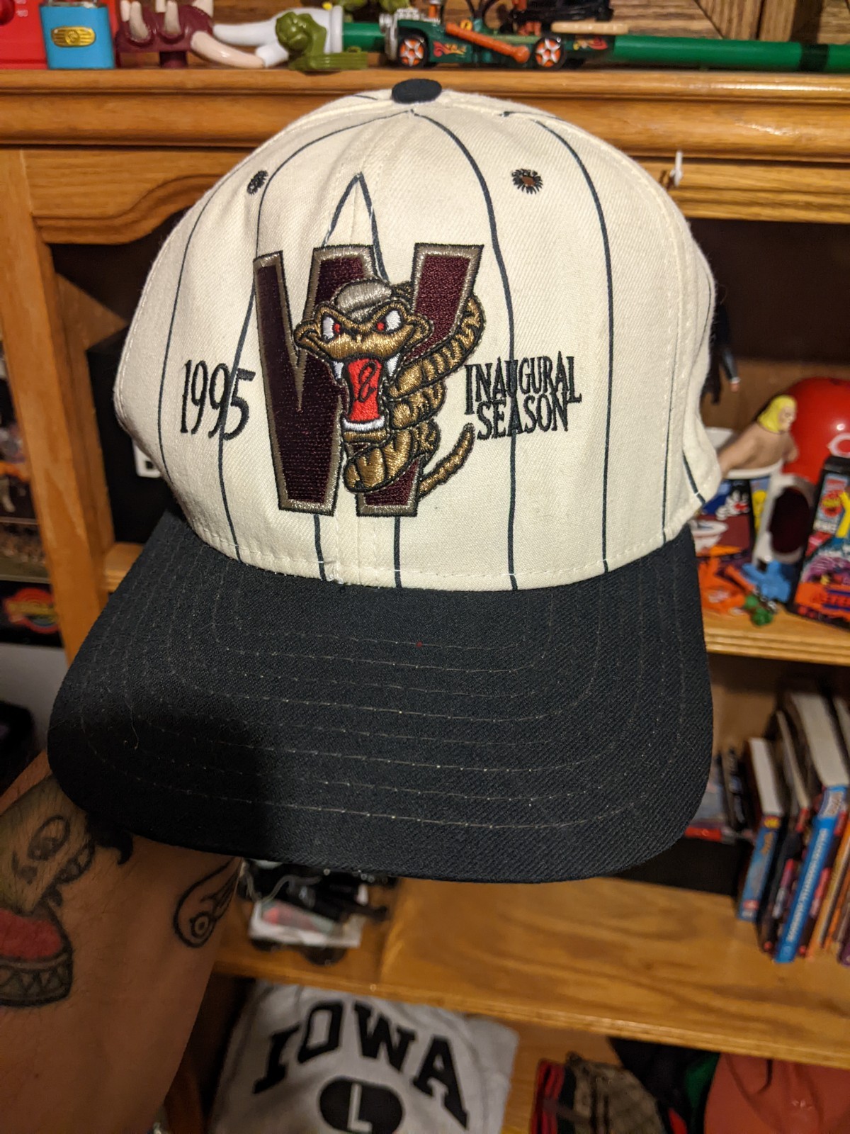 Vintage 95 New Era MILB Wisconsin Timber Rattlers Pinstripe Inaugural Season Hat
