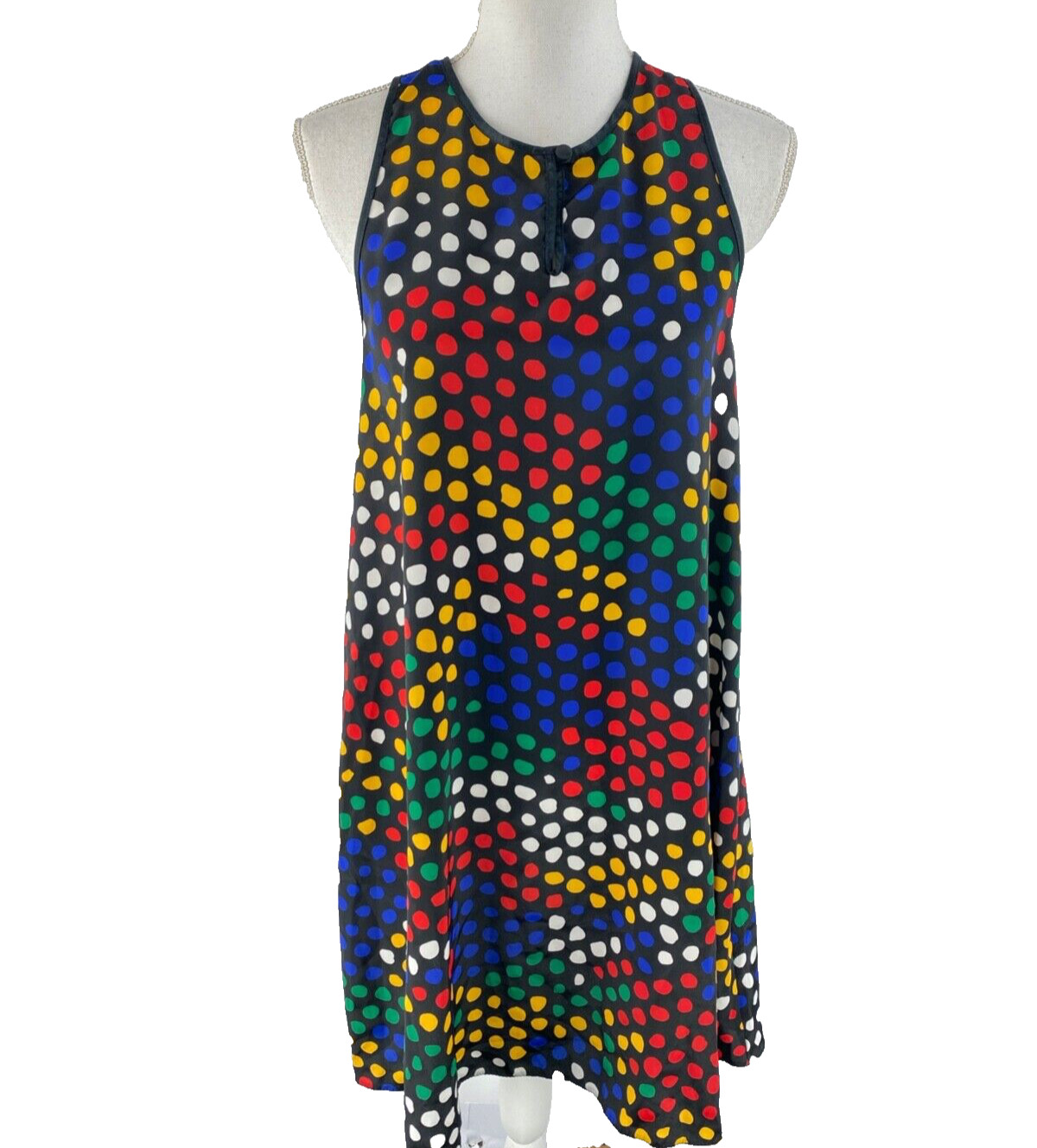 Lucie Ann II Vtg 70s Racerback Tennis Skater Knee Length Polka Dot Novelty Dress