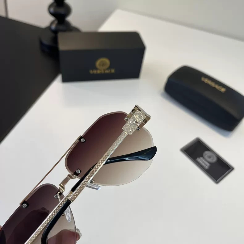 Versace Classic Aviator Frameless Men’s Gold Fashion Sunglasses New
