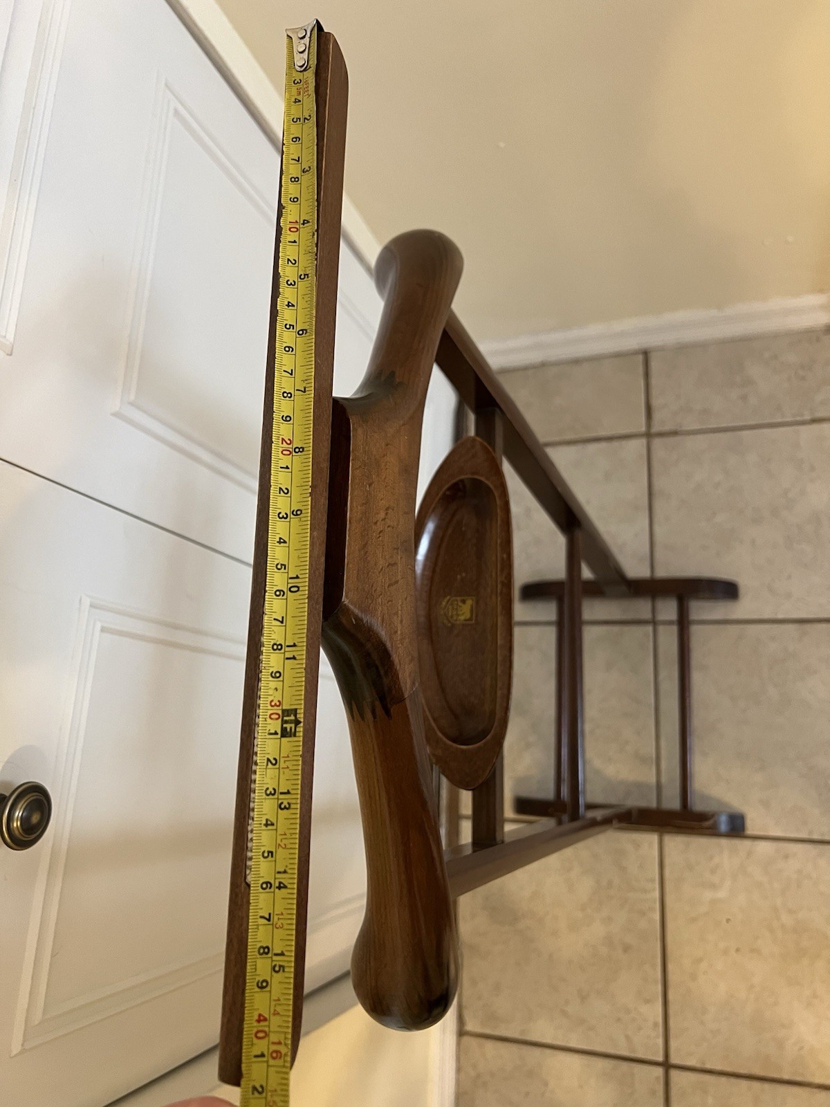 Vintage SPQR Modena Italy Wooden Valet Stand Gentleman Butler Clothes Rack MCM