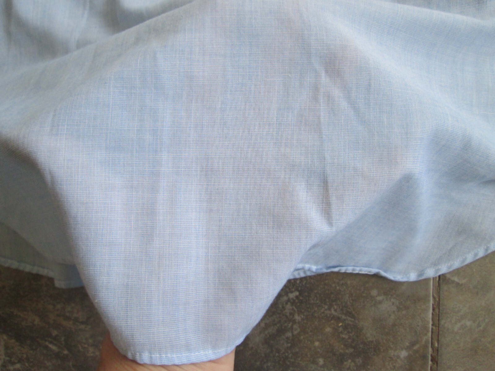Vintage Kaufman’s Montana Western Shirt Large Blue Sheer Light Polyester Blend