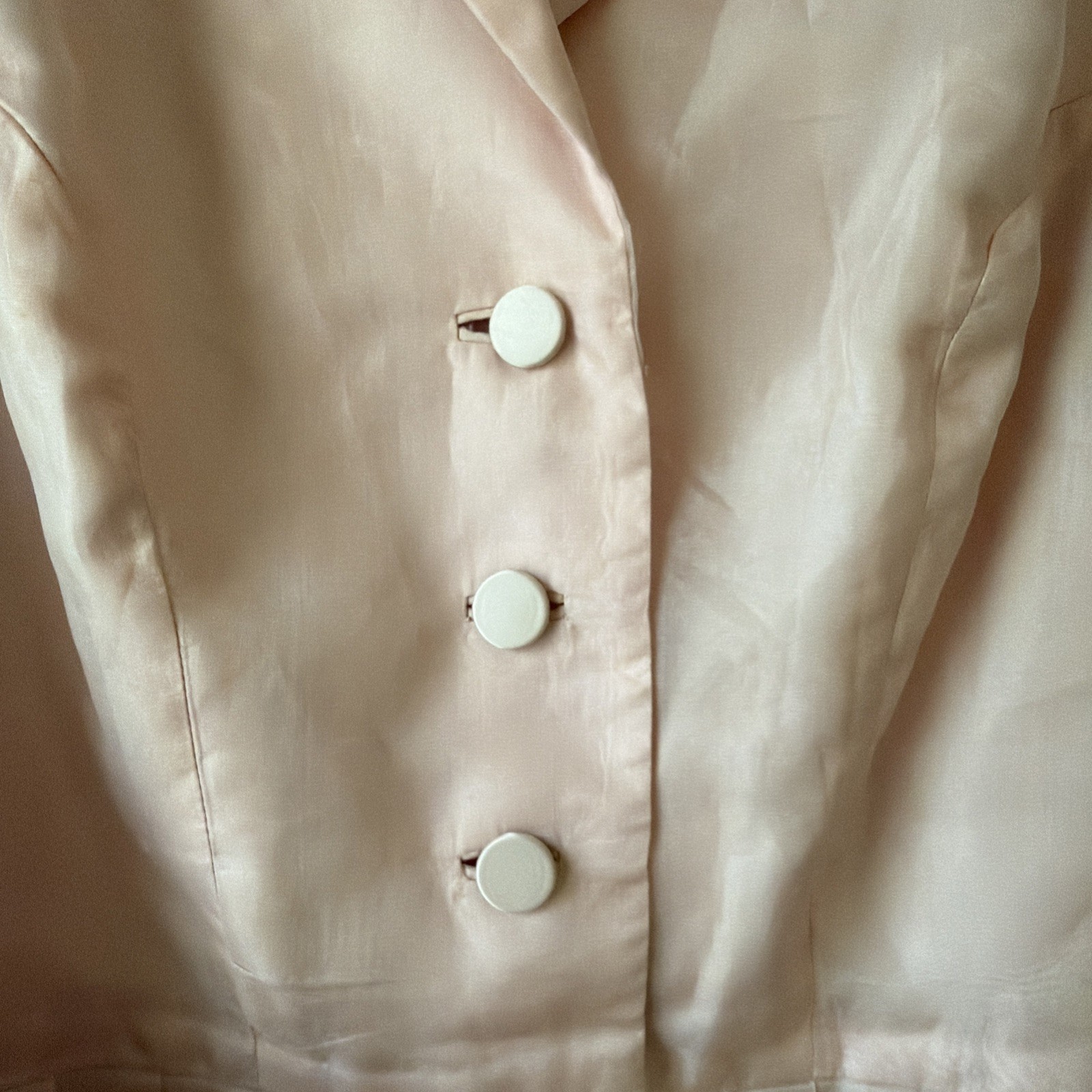 Vintage 1950s Elinor Gay Pink Chiffon Organza Button Up Belted Party Dress