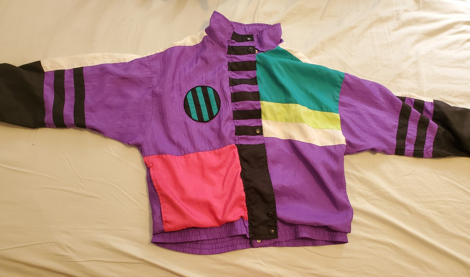 Vintage 1980’s Windbreaker Jacket Lavon by Cheerful Corp Size M Track Suit 90’s!