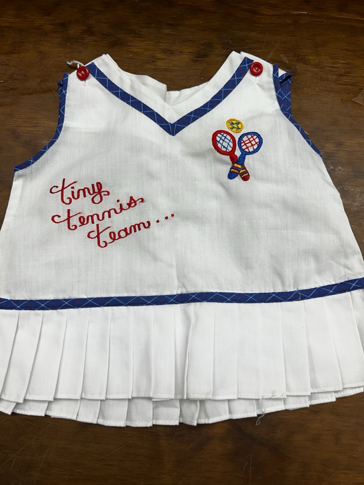 Vintage Cradle Togs Girls Sleeveless Tennis dress Tiny Tennis Team