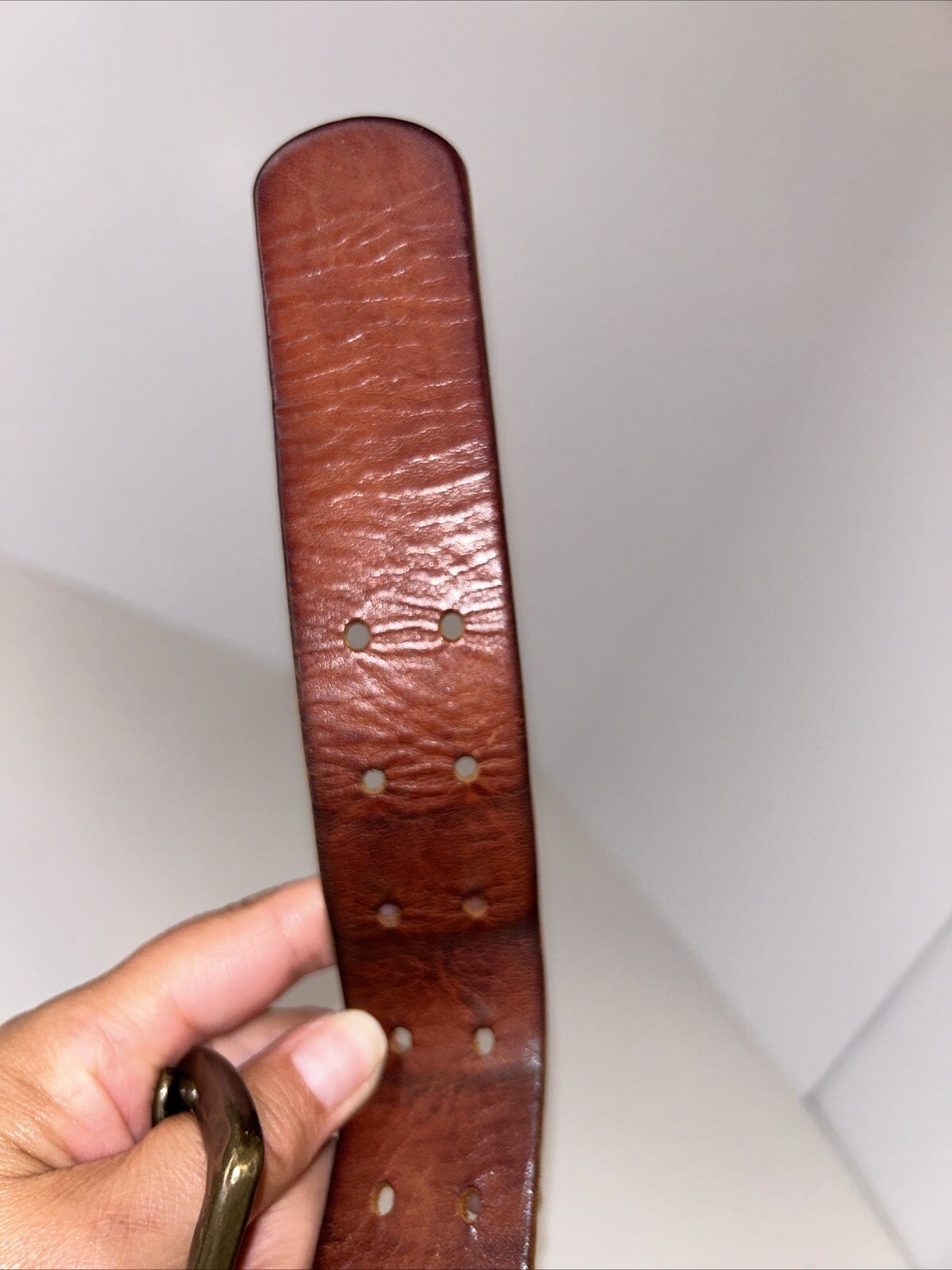 Unisex 3D Brown Genuine Leather Belt – Made in China – Medium 33”-37”