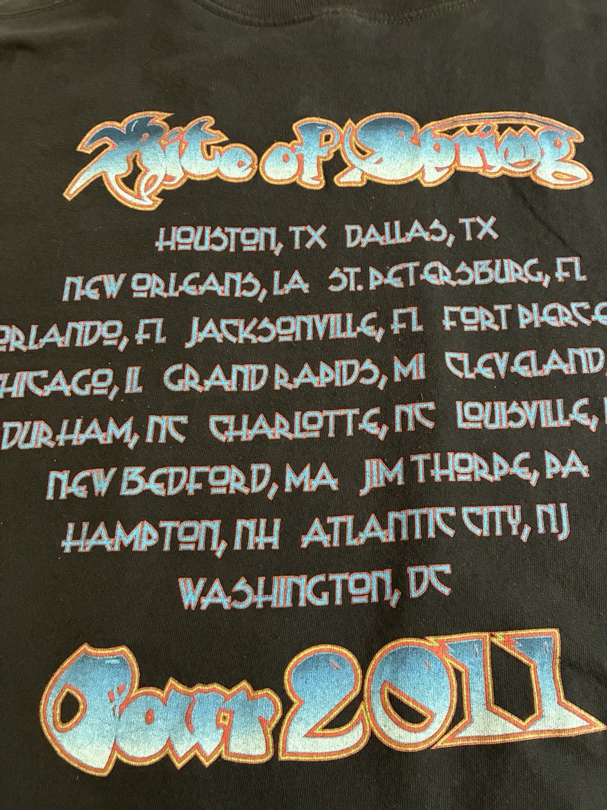 Genuine VINTAGE-YES Band-concert Tee 2011 Rites Of Spring Size 2XL