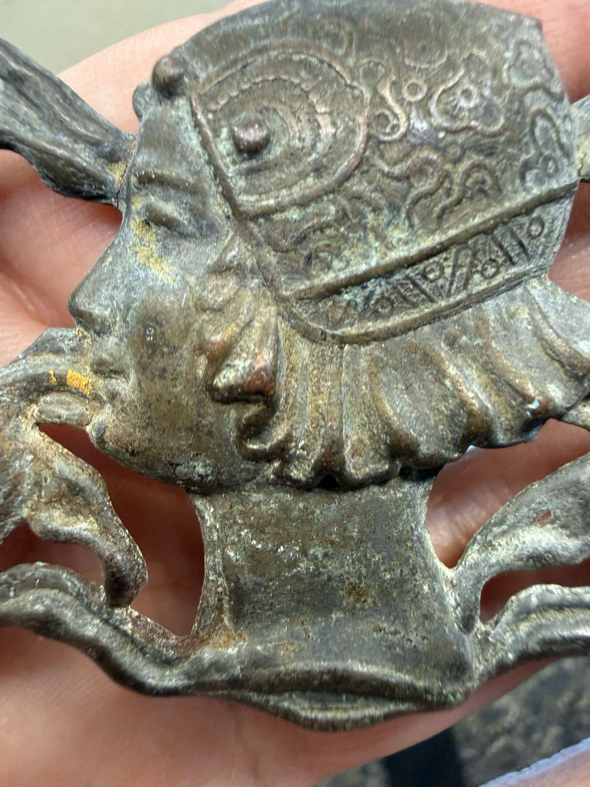Vintage Art Nouveau Embossed Belt Buckle