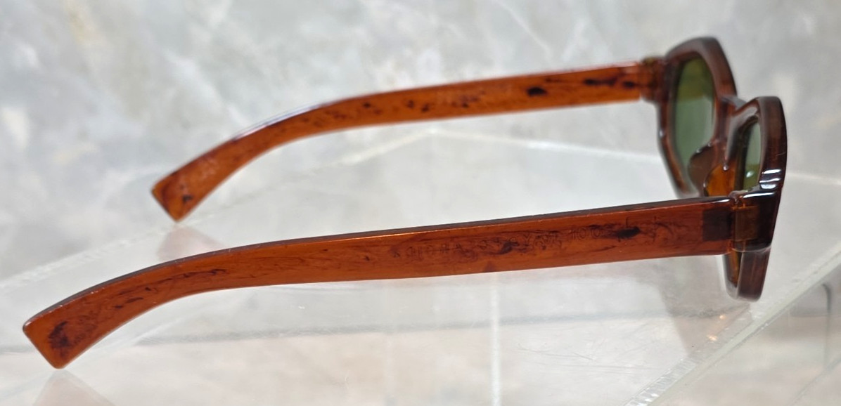 Vintage 1960s Cool Ray Polaroid Coquette 107 Brown Tortoise Hexagon Sunglasses