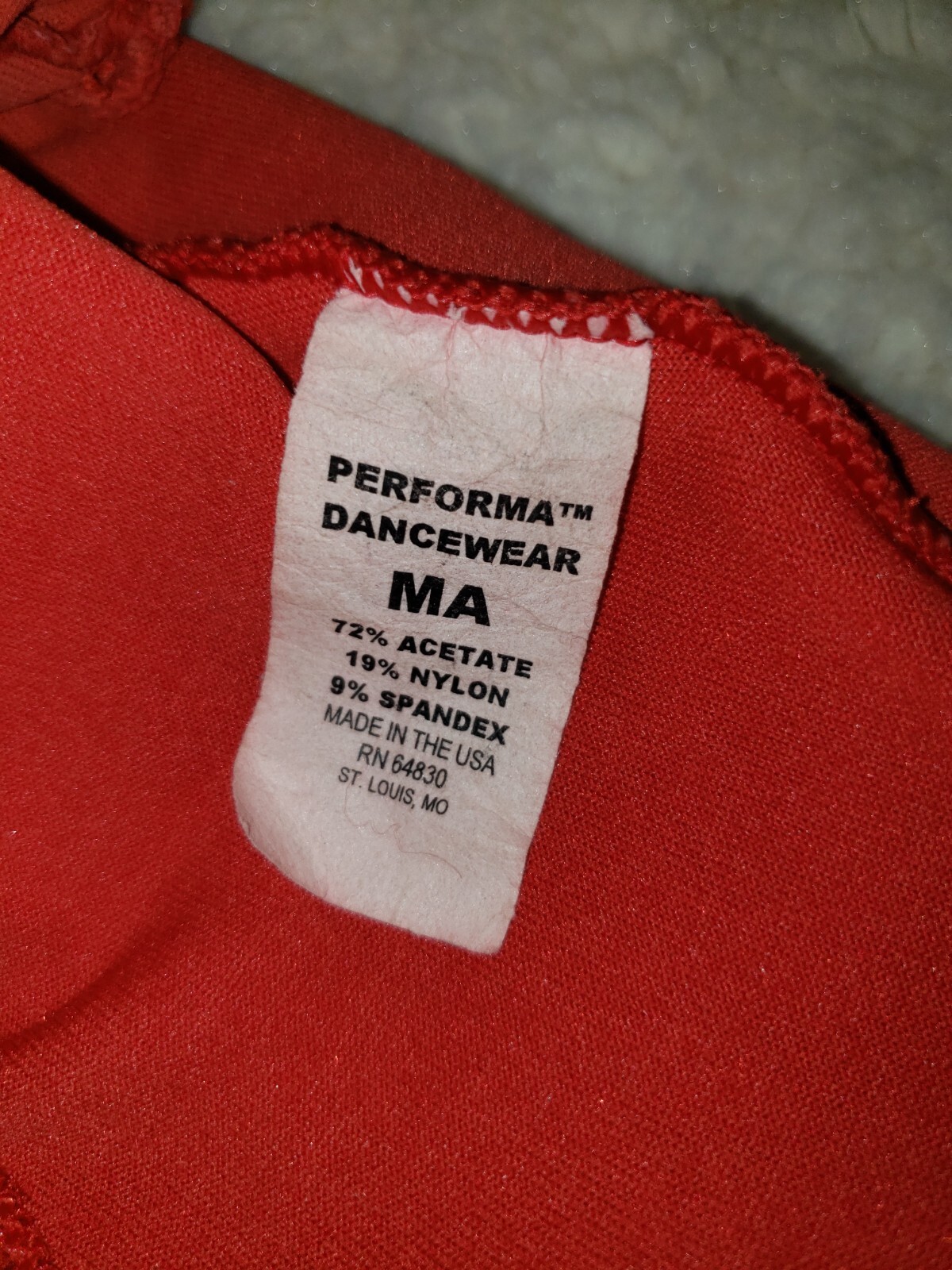 Vintage Performa Dancewear Glittering Red Velvet Tasseled Dress Made in USA