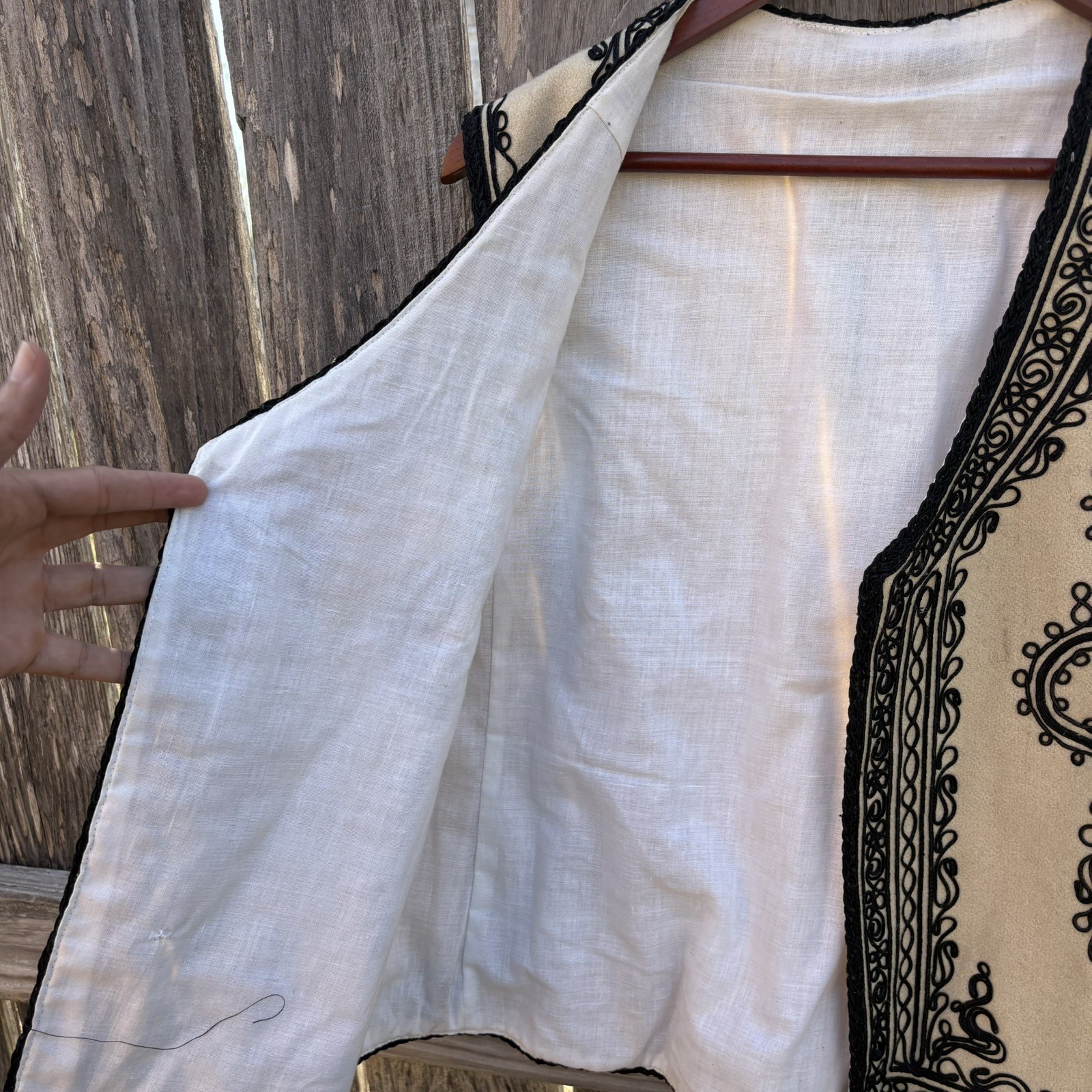 Vintage Traditional Romanian Folk Peasant’s Vest from Romania Embroidered 1970s