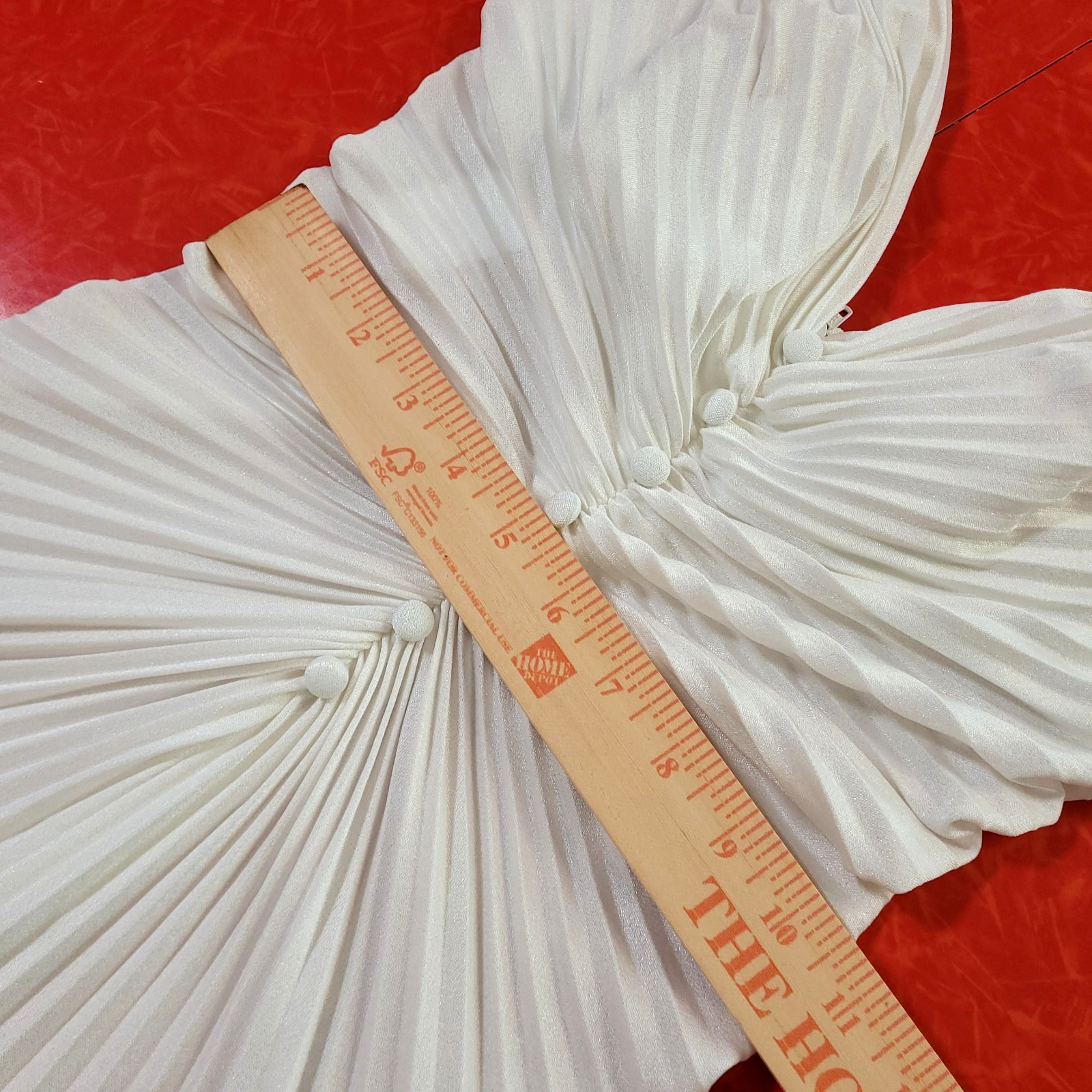 Vtg Pleated Maxi Dress New Leaf Samir S Vana White bridal Grecian angel ruched