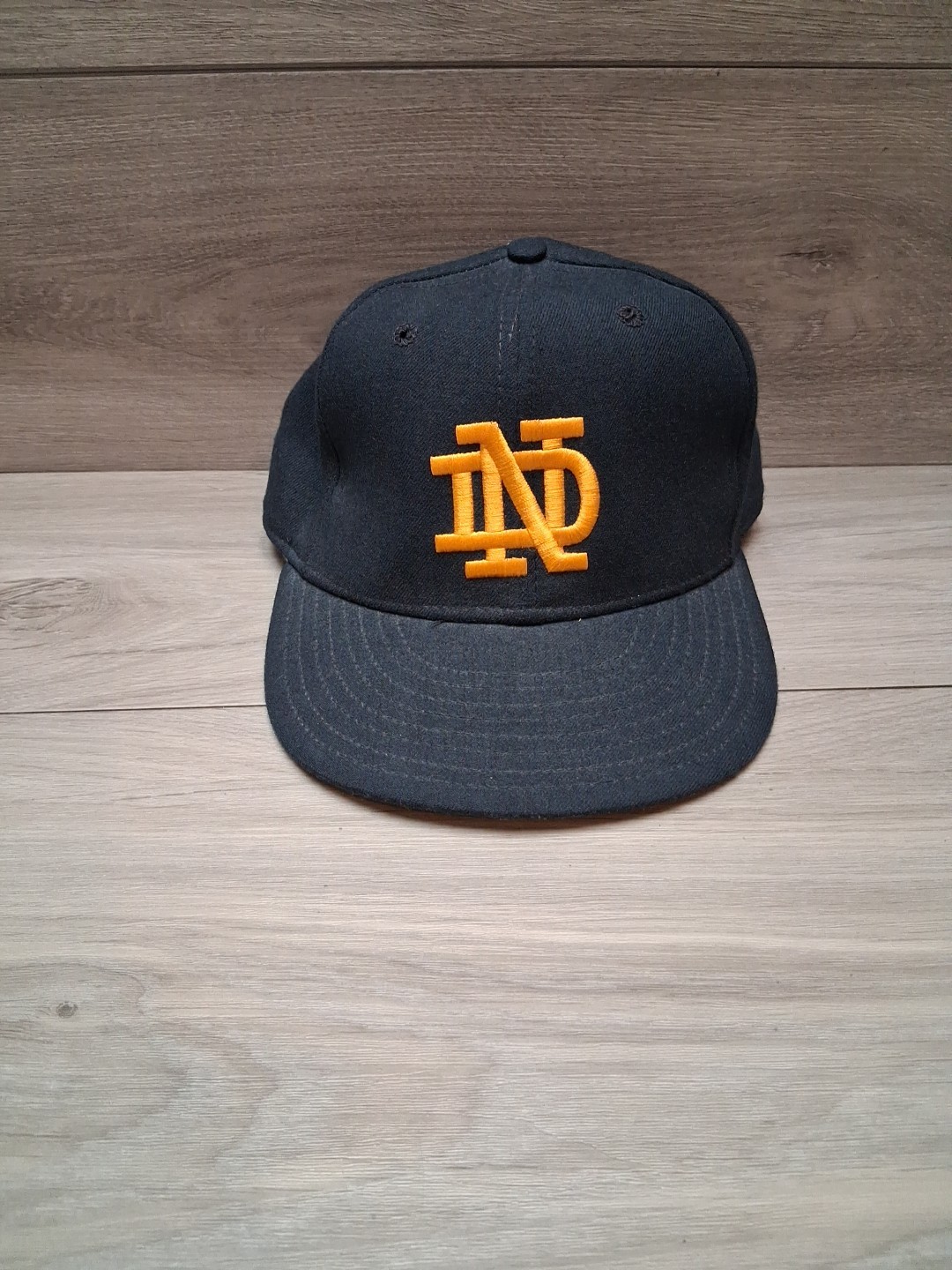 Vintage Notre Dame ND New Era Pro Model Hat 7-5/8 Tag Made in USA Flat Bill