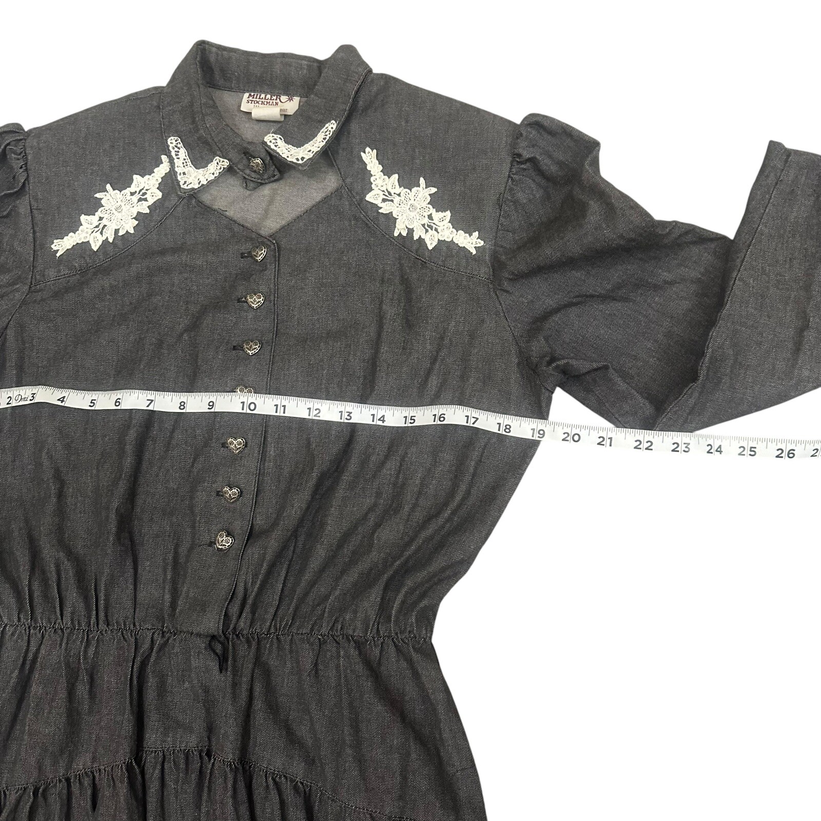 Vintage Miller Stockman Maxi Dress Western Lace Women’s 13/14 Made In USA