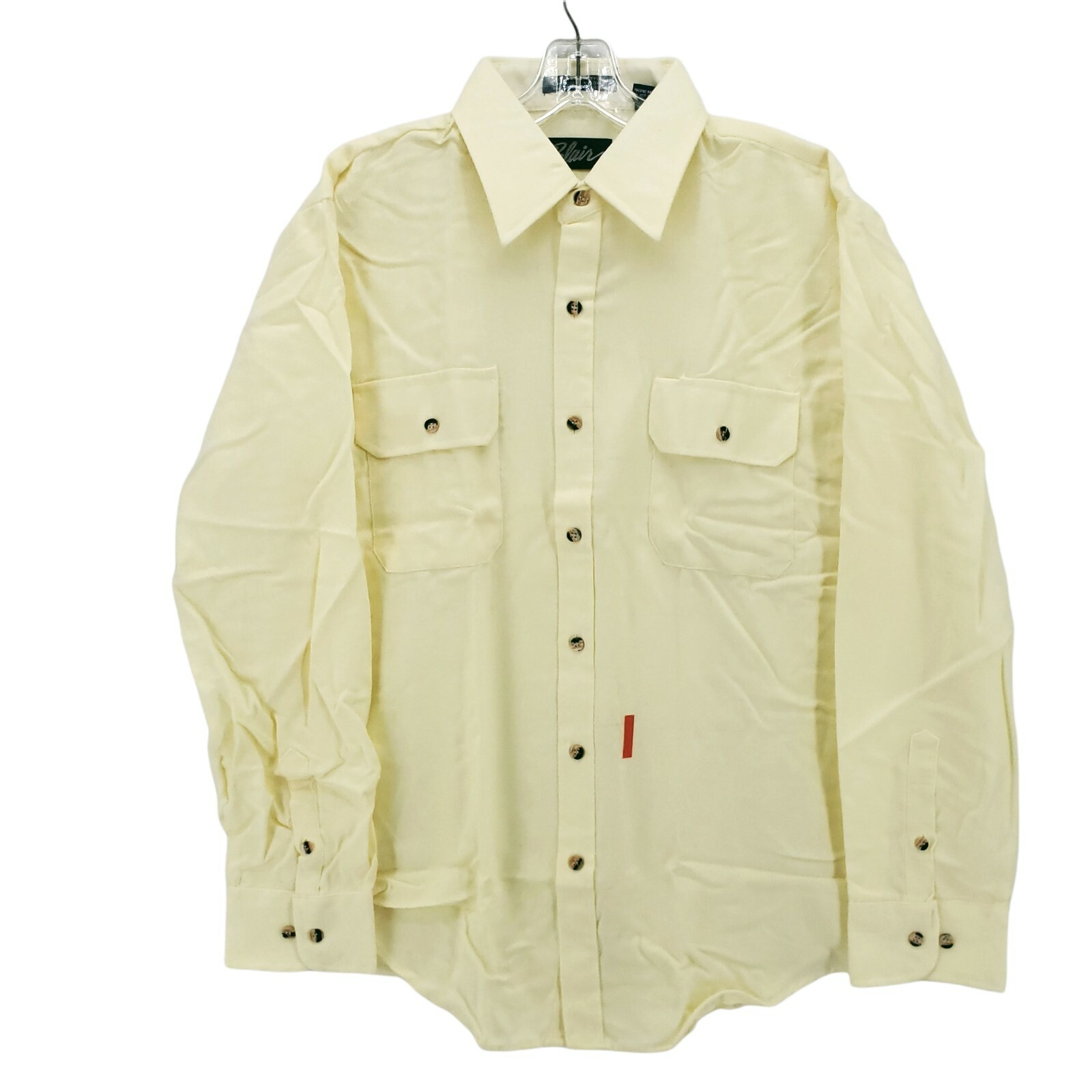 BLAIR Vintage Yellow Longs Sleeve Button Down Shirt Deadstock w/ Defects LARGE