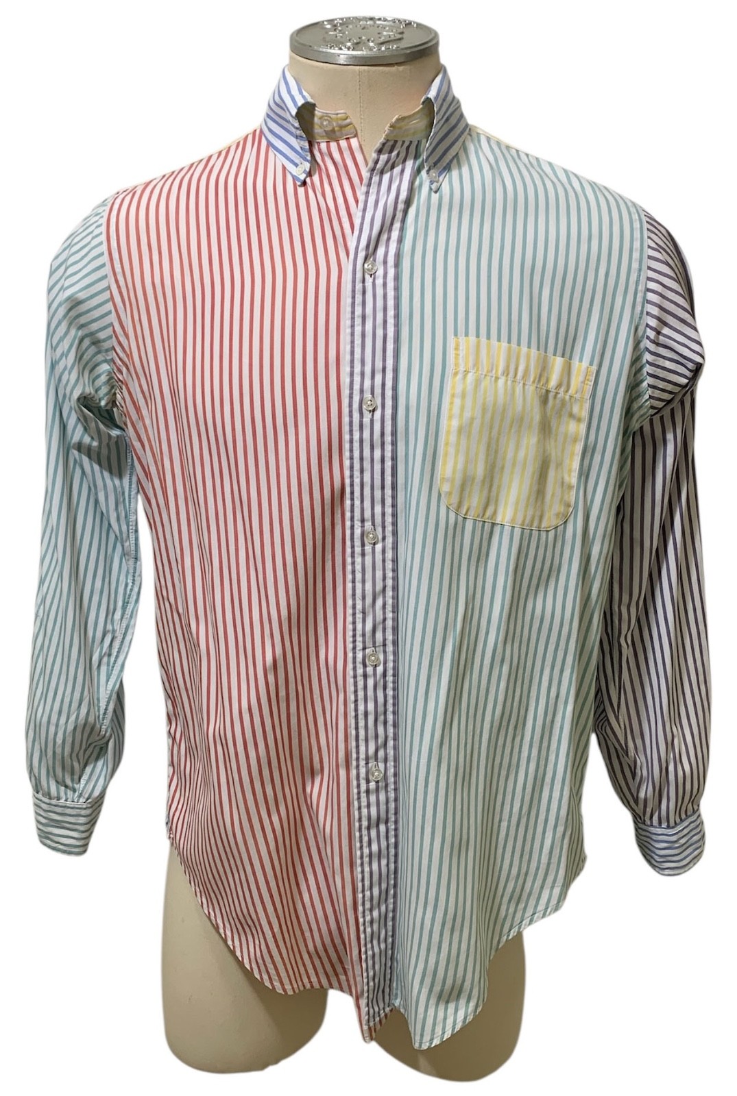 BROOKS BROTHERS Makers Vintage 80s LS Stripe “Fun Shirt” Size 15 1/2-R (M) USA