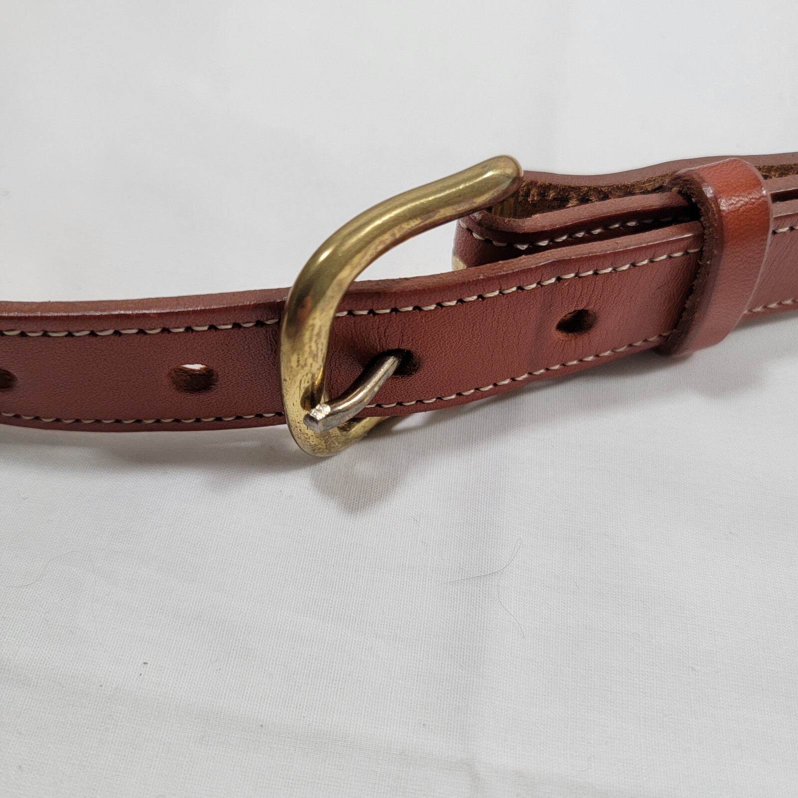Vintage MAL Embroidered Diamond Print Spell Out Unisex Size 34 Leather Brass…
