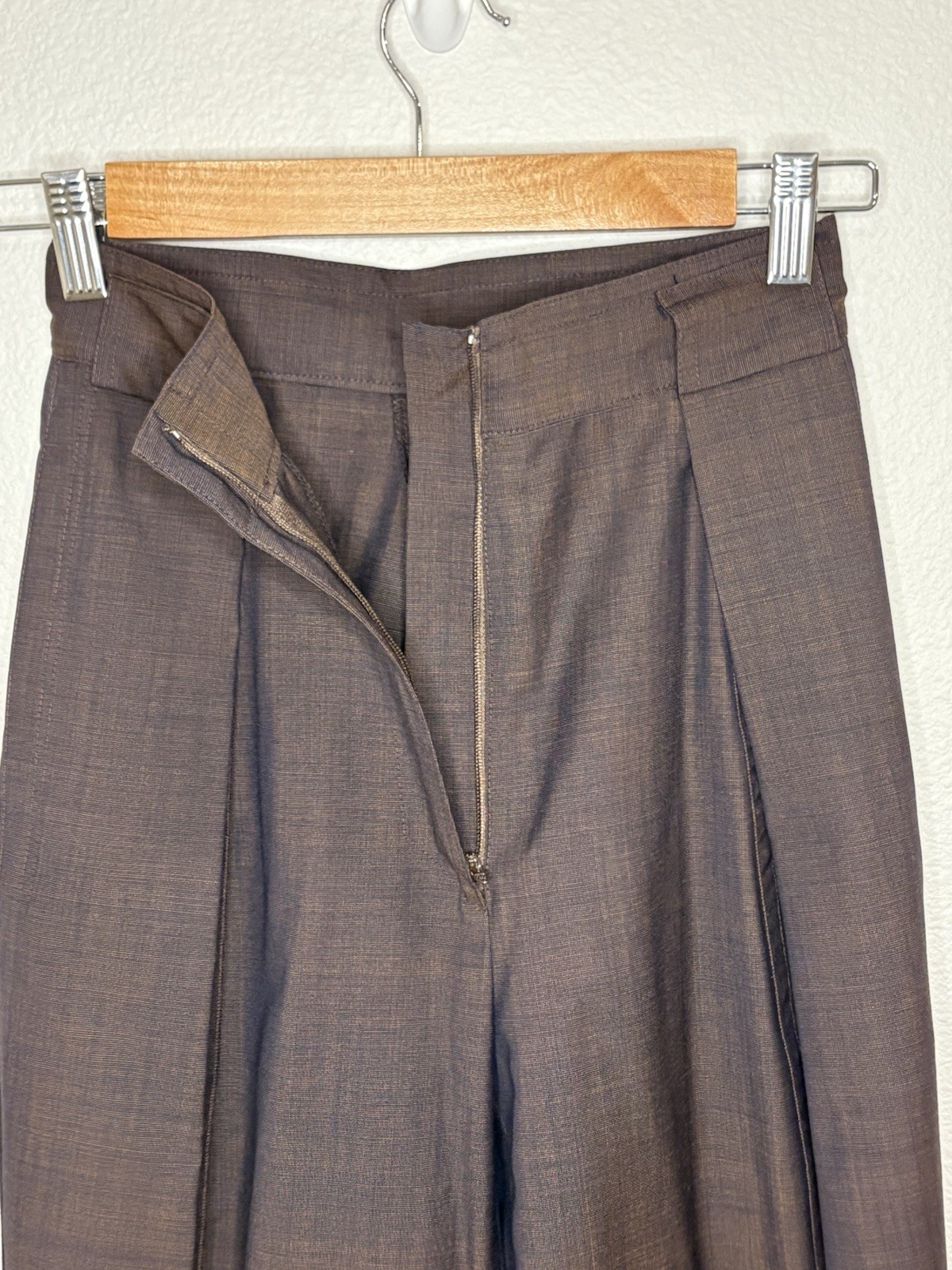 VTG 80s Gianni Versace Brown Trousers Made in Italy IT 38 US 00 24″ Waist