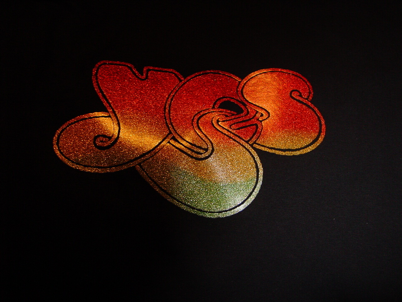 YES ROCK & ROLL BLACK T Shirt, VINTAGE IRON ON SIZE X-LARGE