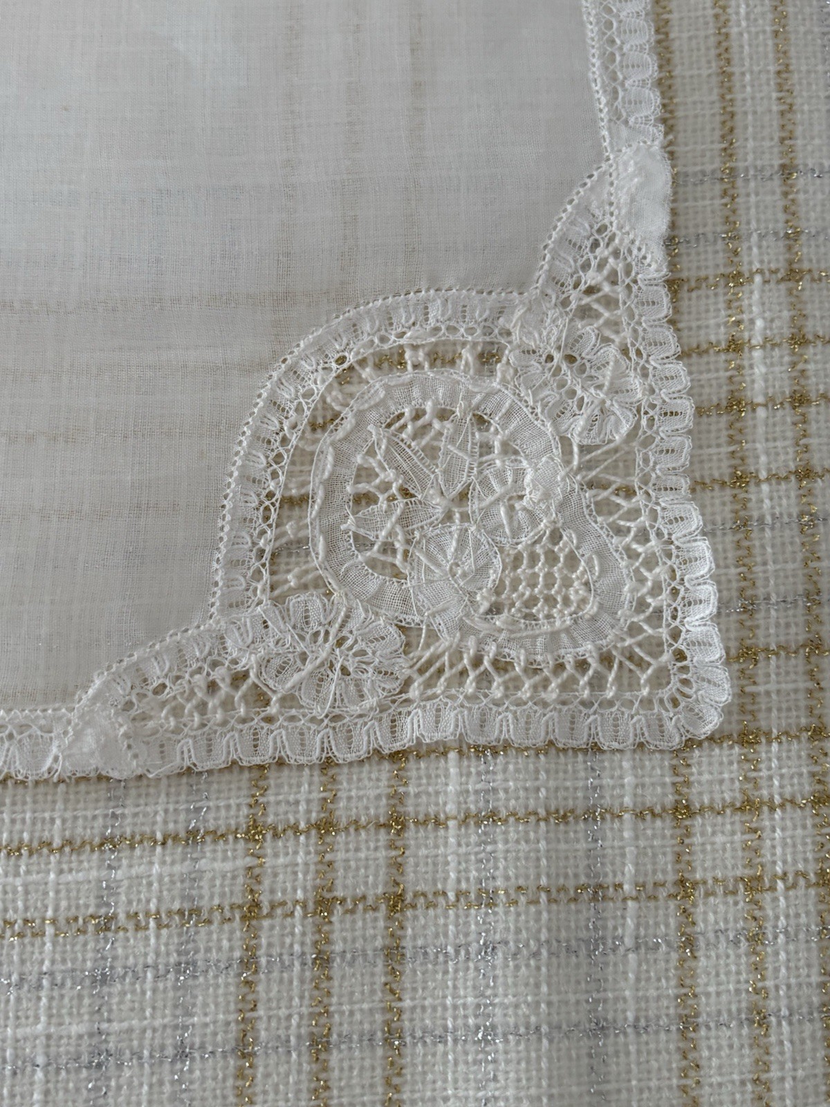 Crocheted Hankies Vintage Wedding Quilting Everyday Use Unused Lot of 2