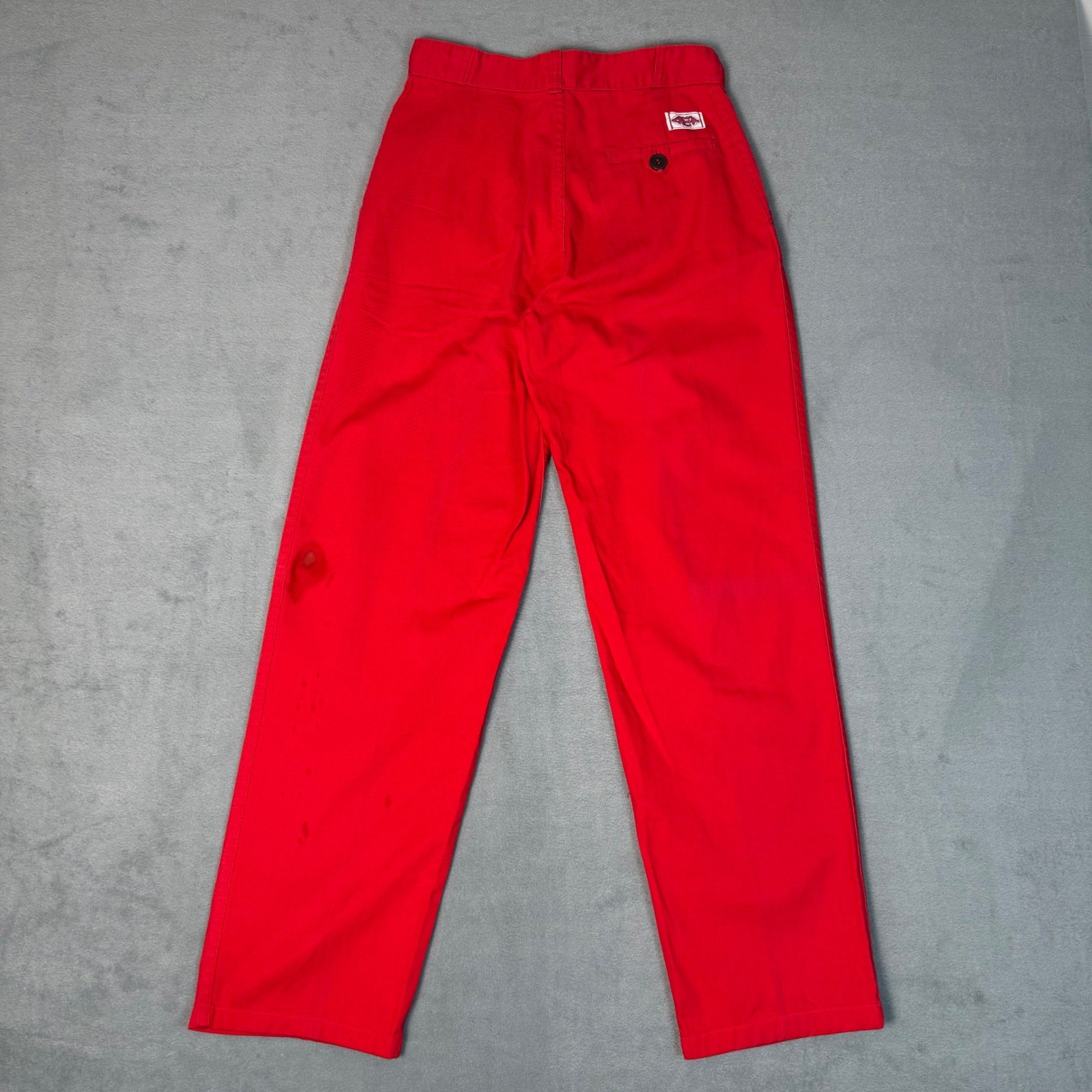 Vintage 90s CREAM Red High Waist Pleated Trousers Pants Made in Canada 26×28