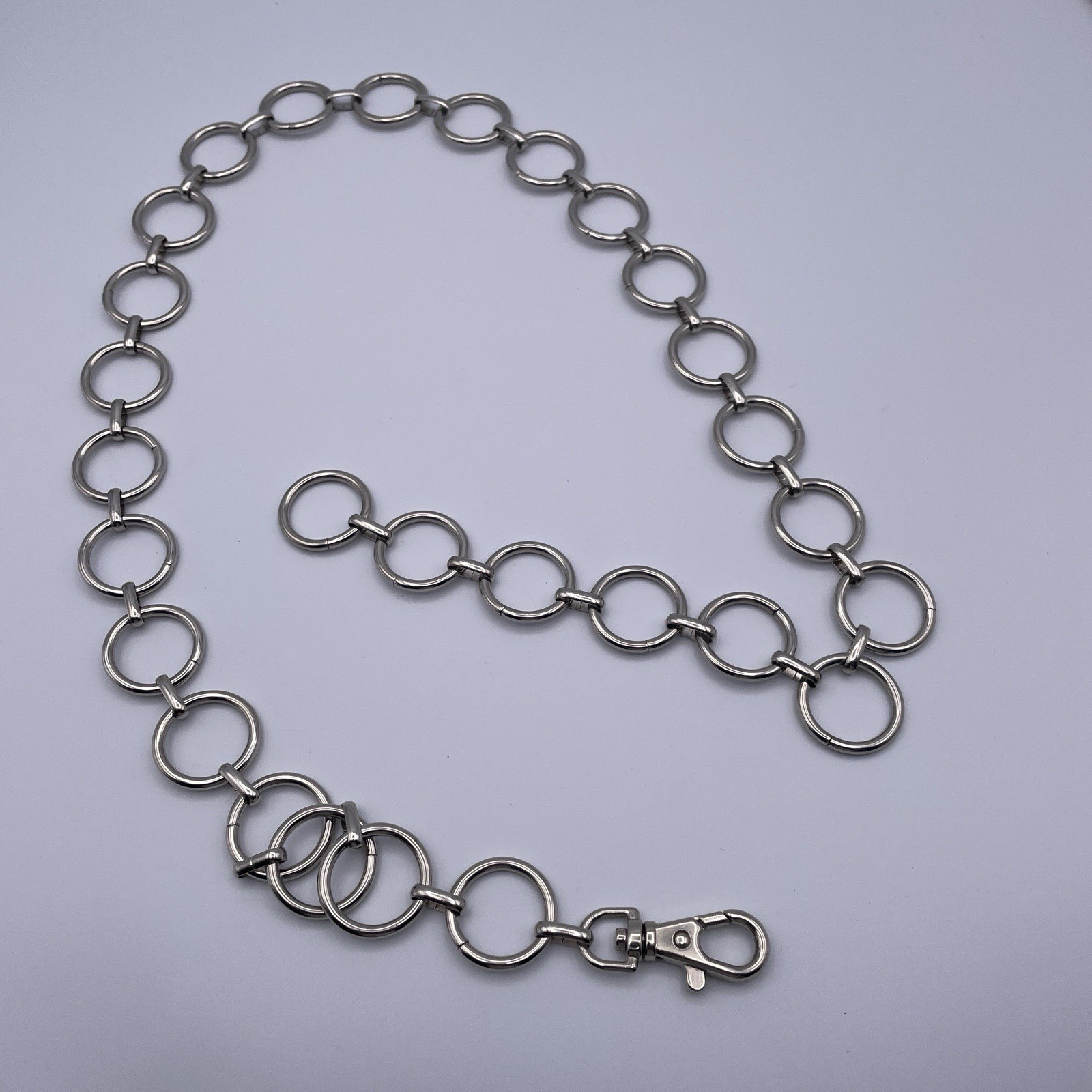 Lot of 3 vintage & Modern Silver Tone Concho & Circle Chain Belts