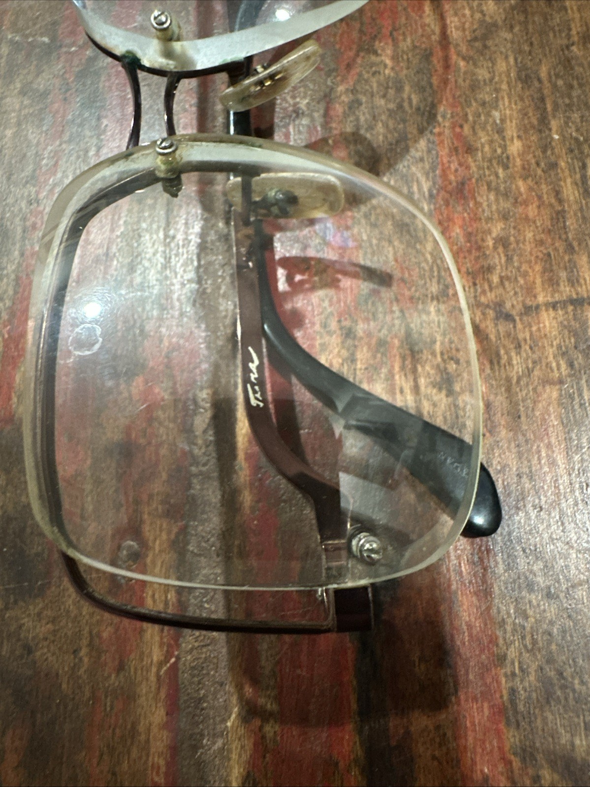 Vtg Tura Mod 120 Eyeglass Frames Cherry Bronze Oversized 49mm Lens Height Japan