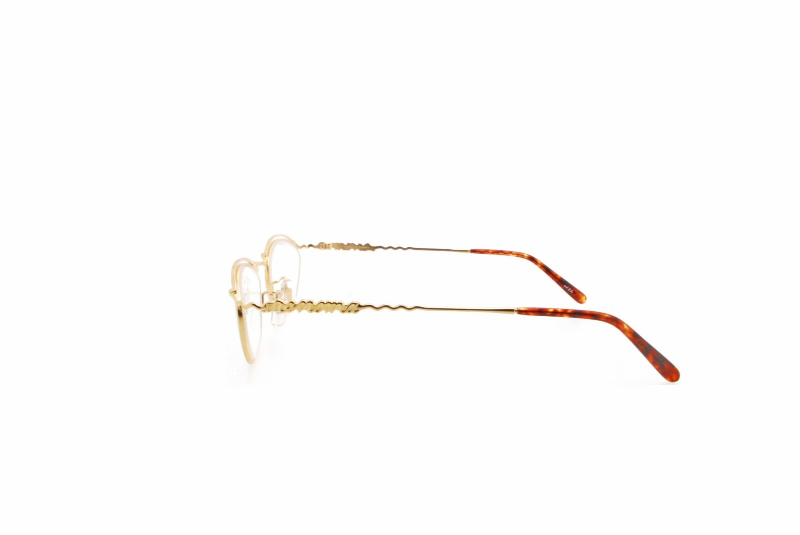 New Authentic renoma T28-9412 col 2A Japan 90s Vintage Gold Waves Eyeglasses NOS