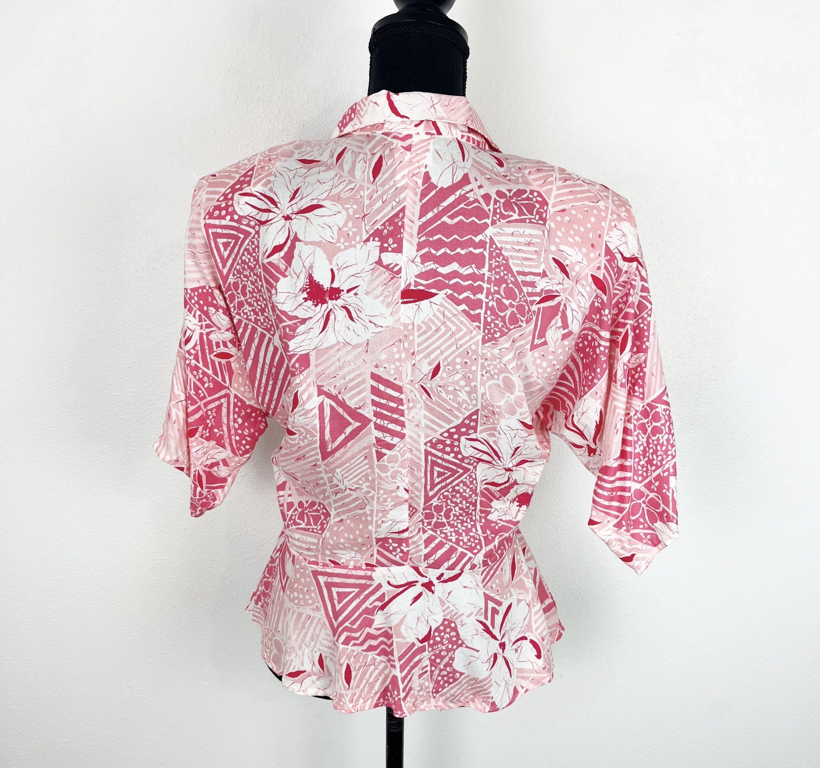 True Vintage ‘Miss Oops’ Two Piece Skirt and Top Set Hawaiian Floral Dress 80s