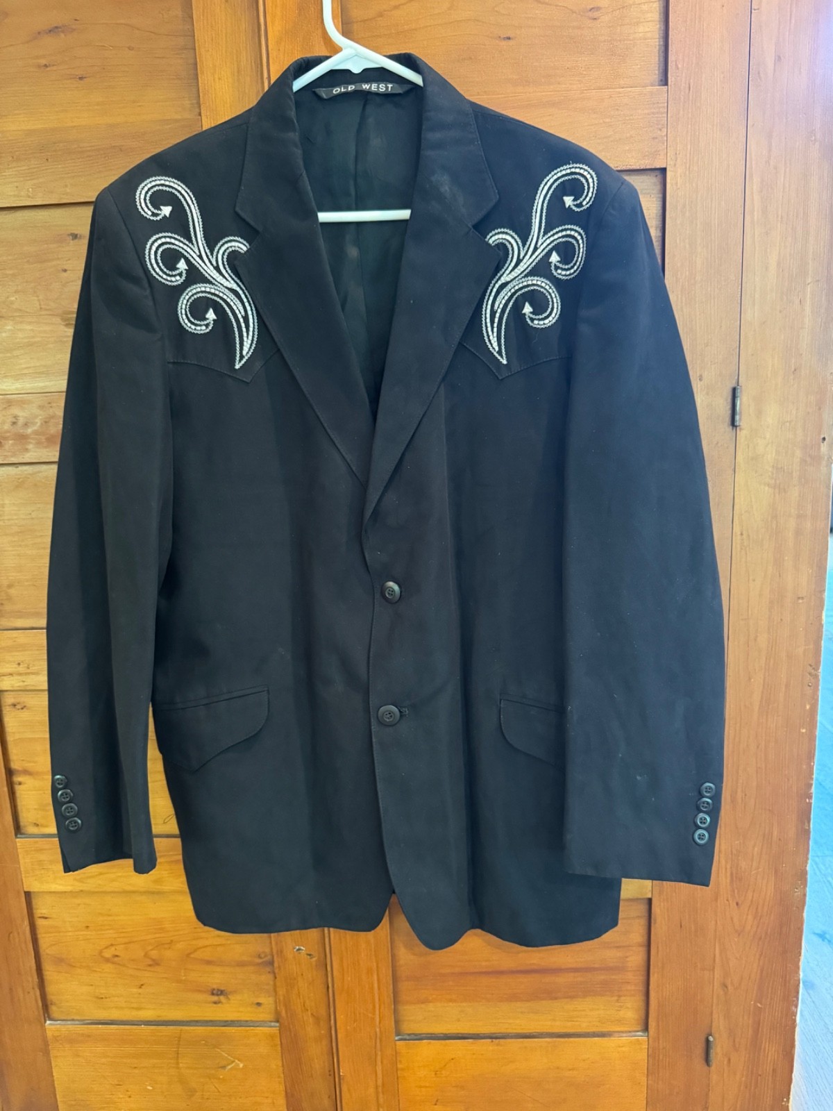 Old West Embroidered Cowboy Blazer • Vintage Western Jacket • Shoulder Pads