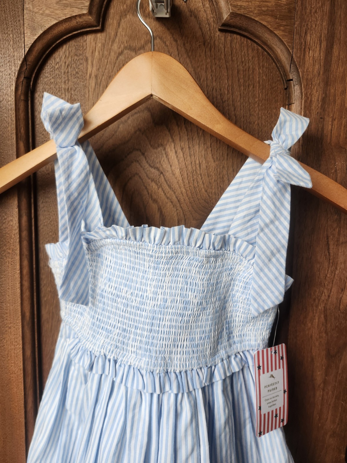 Red, white & Blue girls Smocked Sundress.