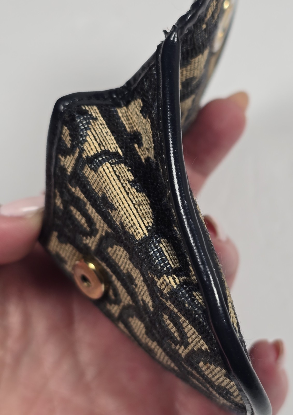 Vintage Dior Monogram Coin Purse CD Logo Jacquard Pouch Snap Closure READ