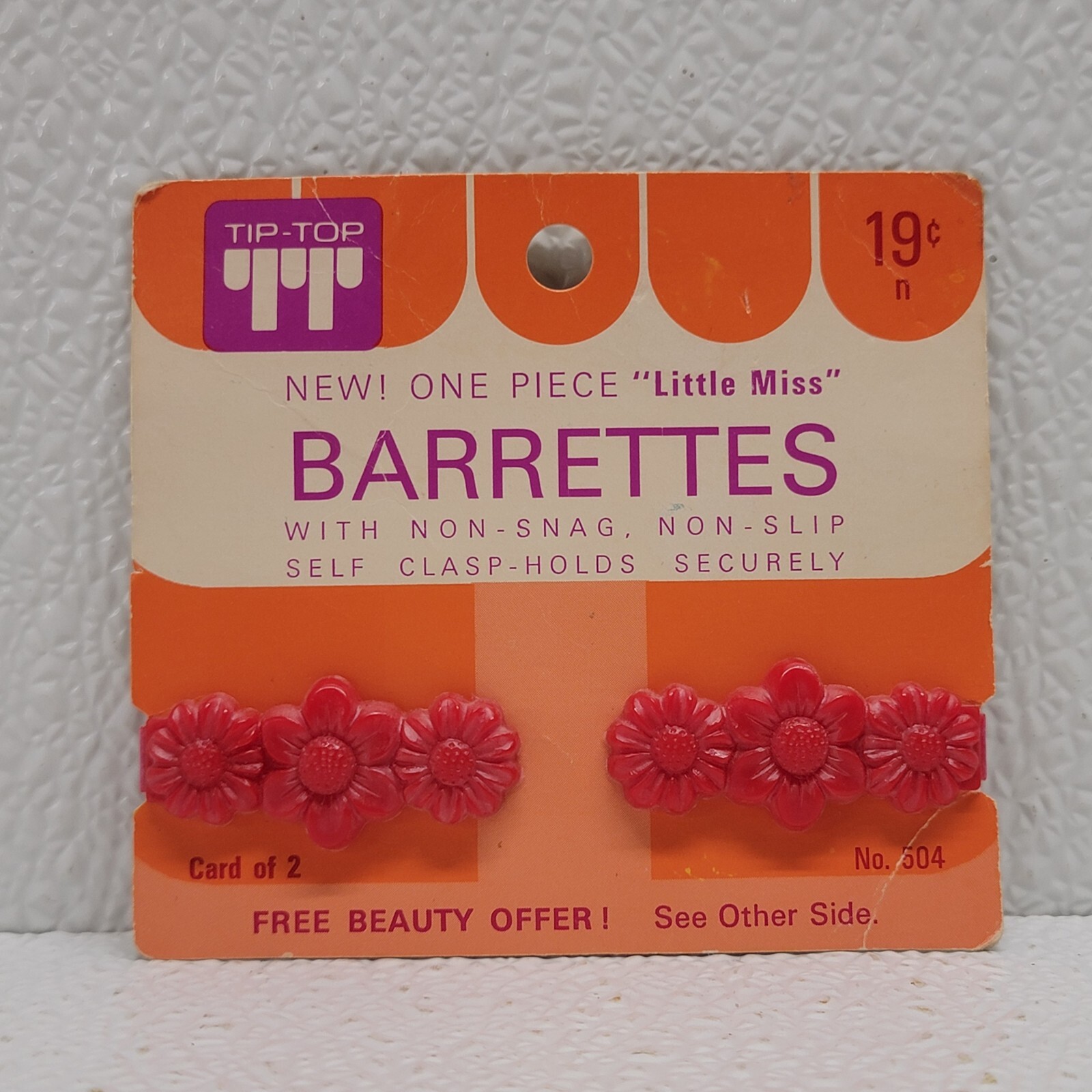 Vintage Tip – Top Little Miss Plastic Barrettes Multicolor – Original Package