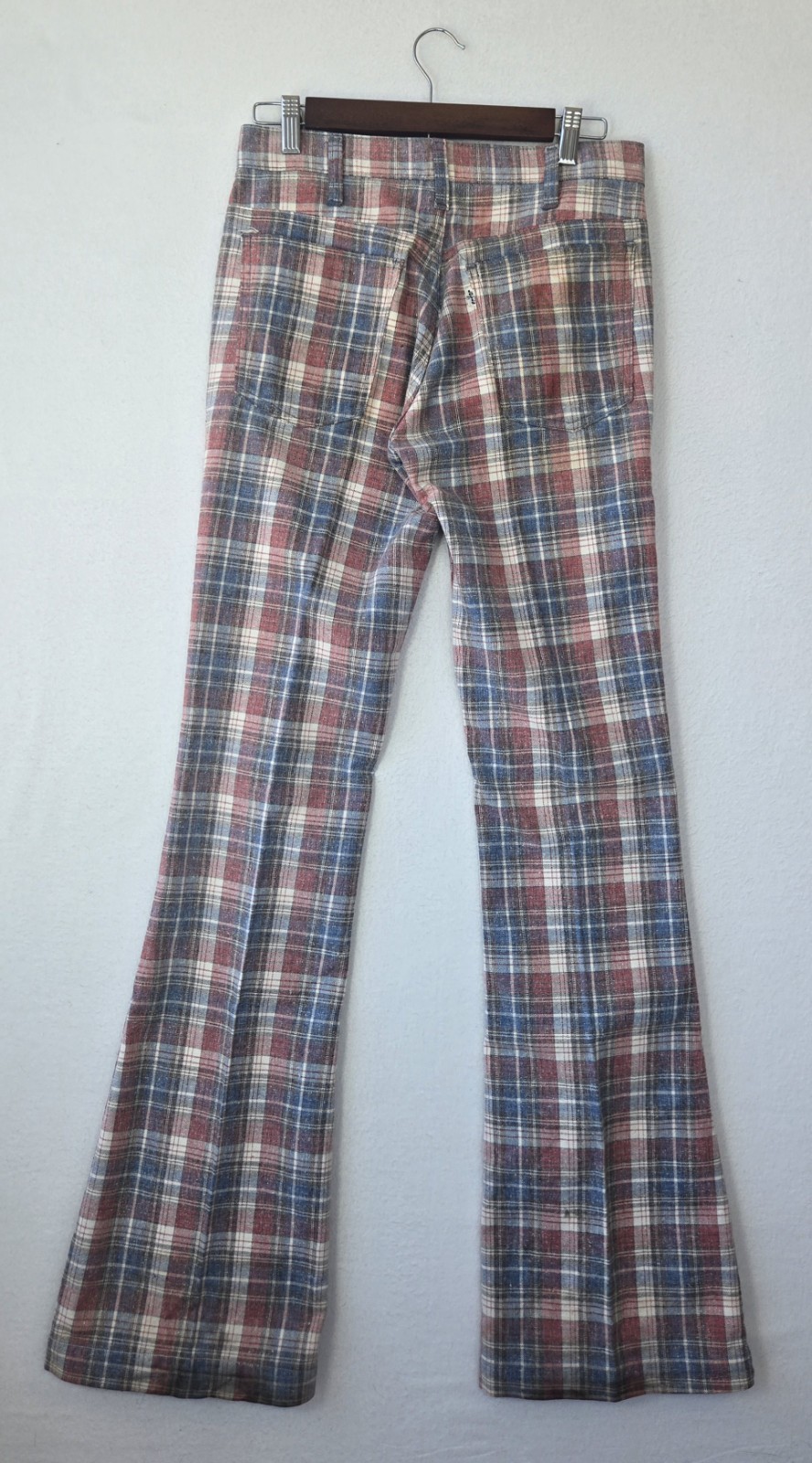 VTG Levi’s Plaid Disco Pants Mens 60s 70s Flare Leg Trousers