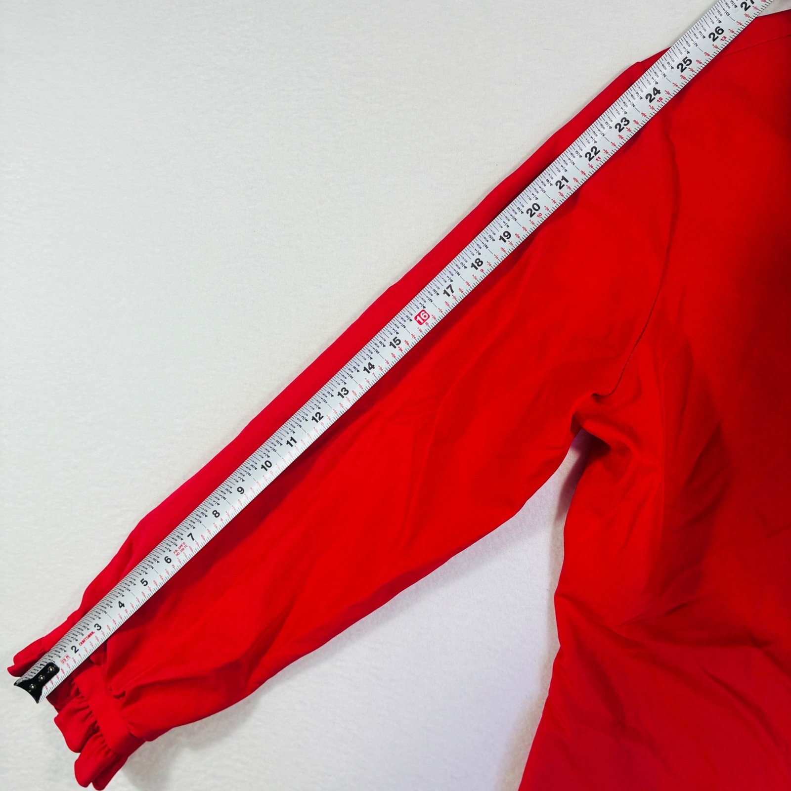 Vintage JCPenney Fashions Red Ruffle Neck Long Sleeve Blouse Size 18 Large