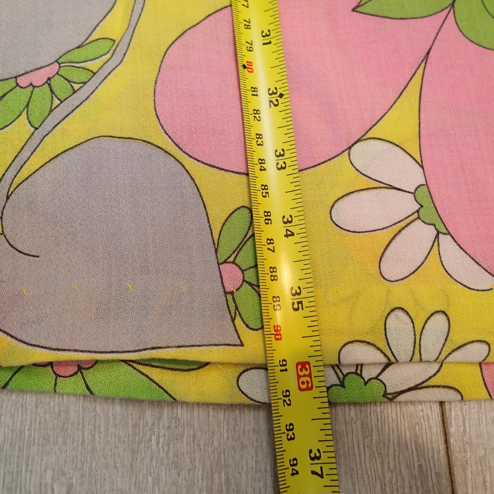 vtg 1960’s Dress Shift Mod Sleeveless Bright Floral yellow Pink green m/l