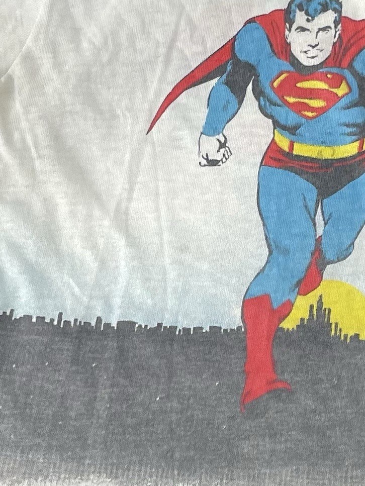 Vintage RARE 1975 Superman 2 Sided Toddler Kids Shirt Size 14- Made In USA