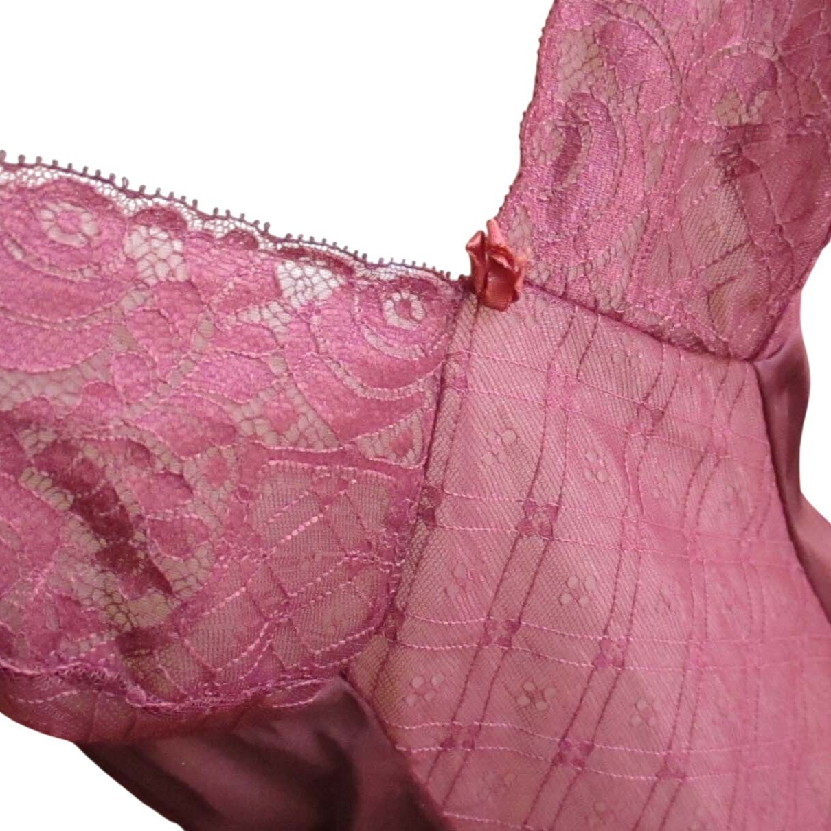 True Vintage Slip Body Suit 32 SATIN VASSARETTE LACY Bombshell 1970s Lingerie
