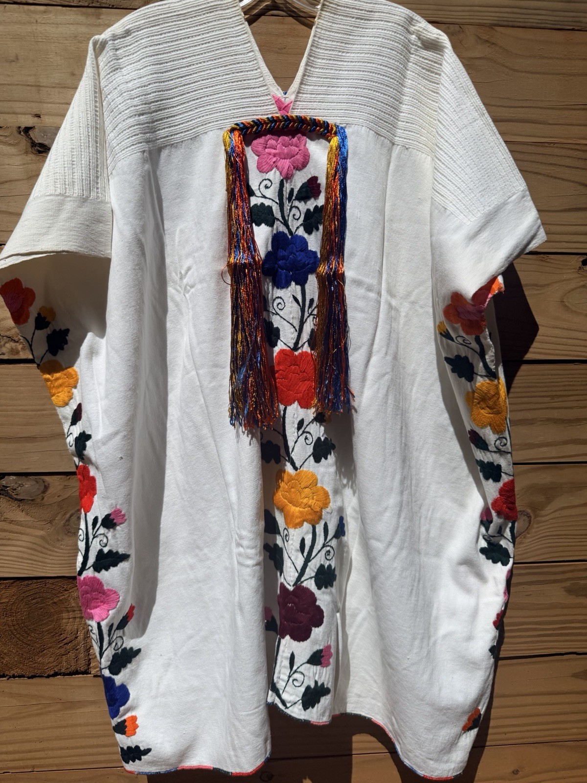 TRUE Vtg Zapotec Yalálag Huipil Tunic Dress – Handwoven Oaxaca Folk Art Caftan