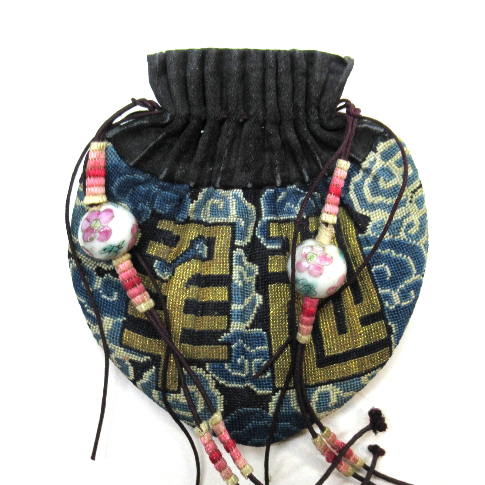 Antique Vintage Chinese Embroidered Scent Purse SELLER PAYS US TARIFFS
