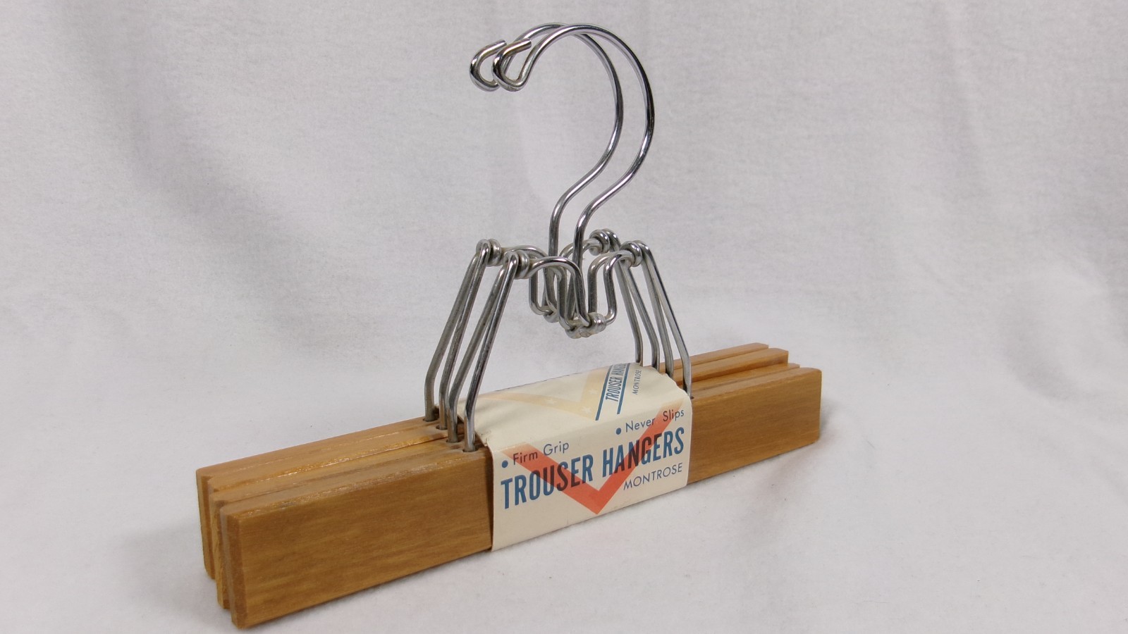 Vintage Montrose Trouser Hangers Wooden Pants Hangers Set of 2 NOS