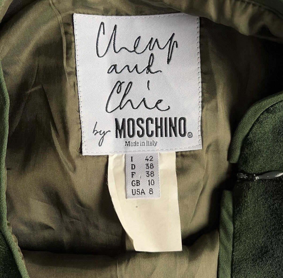 Moschino Vintage 90s Green Wool Blend Skirt