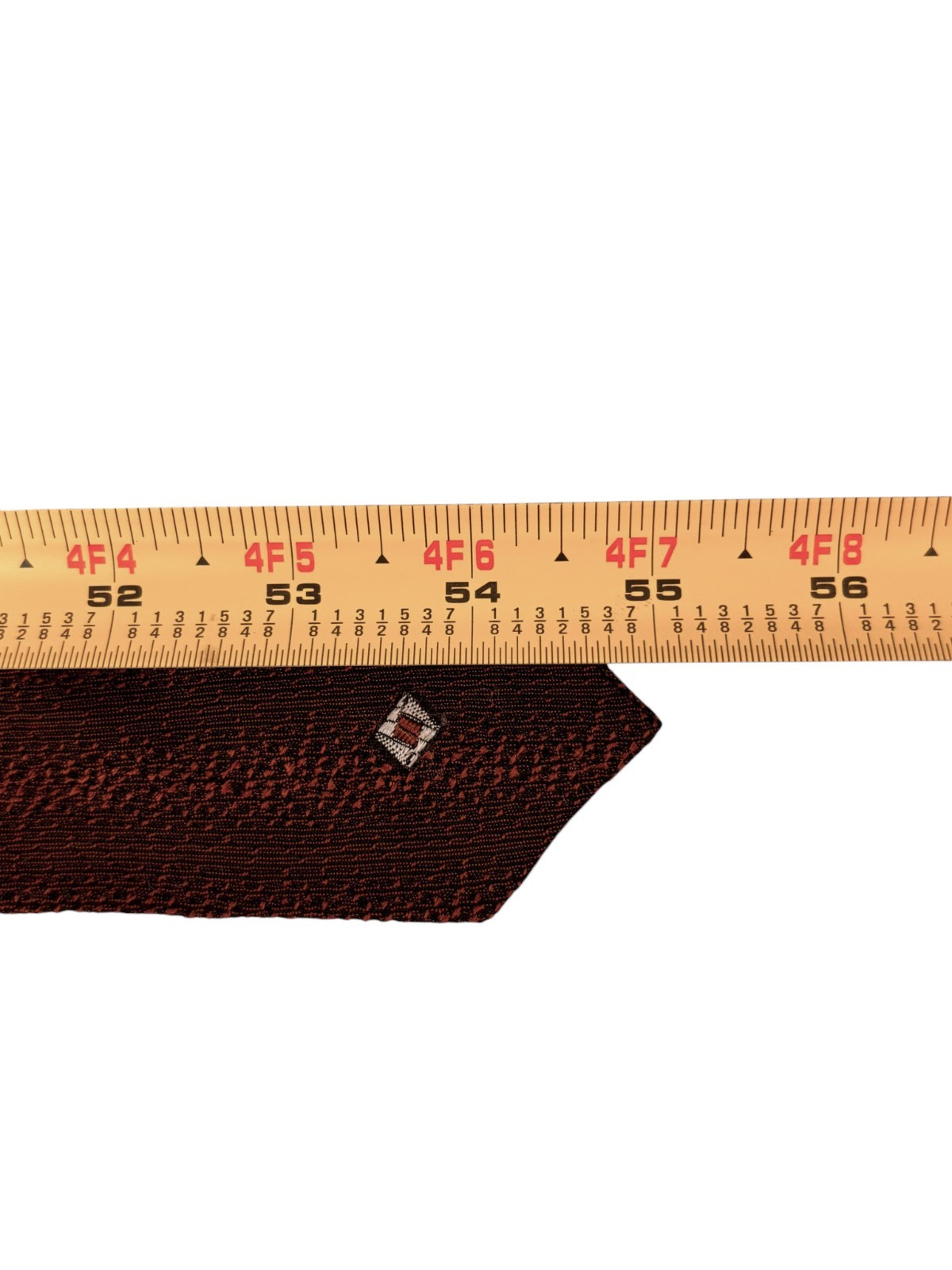 Vintage 1950s Skinny Necktie Slim 2″ Narrow Tie Brown / Gold Minimalist Modern