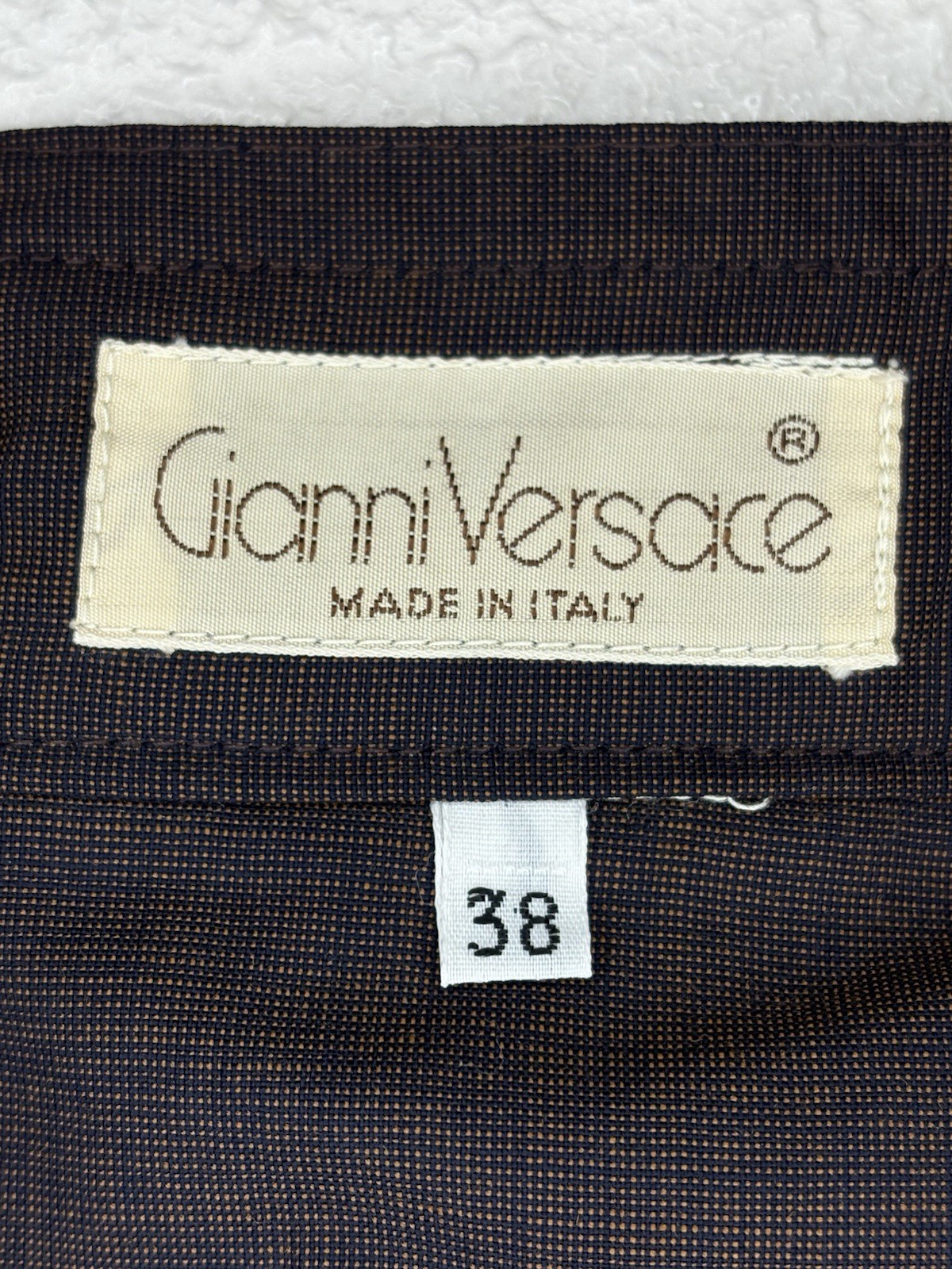 VTG 80s Gianni Versace Brown Trousers Made in Italy IT 38 US 00 24″ Waist