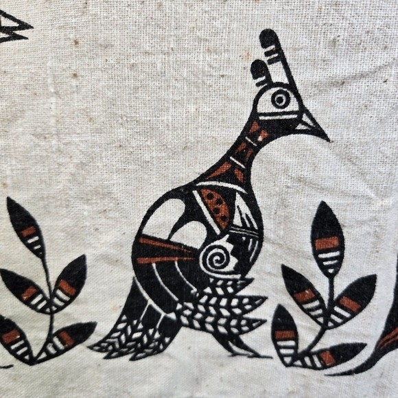 Vtg 70s southwestern Pueblo birds native design midi skirt READ